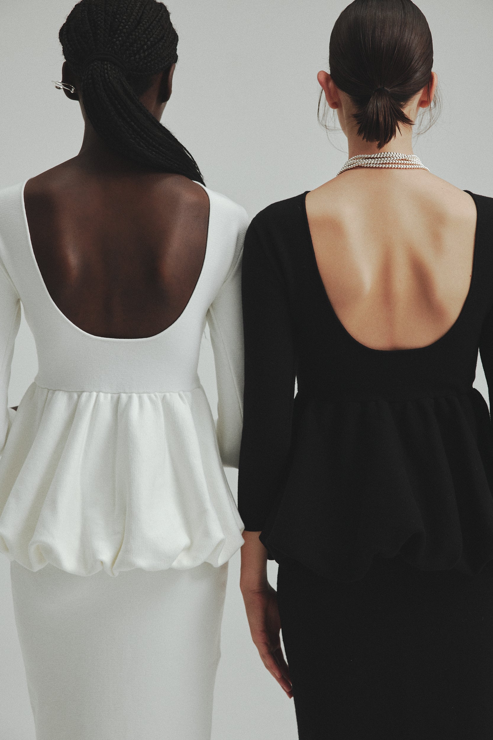 ロルlaubeblanc Balloon peplum Knit tops