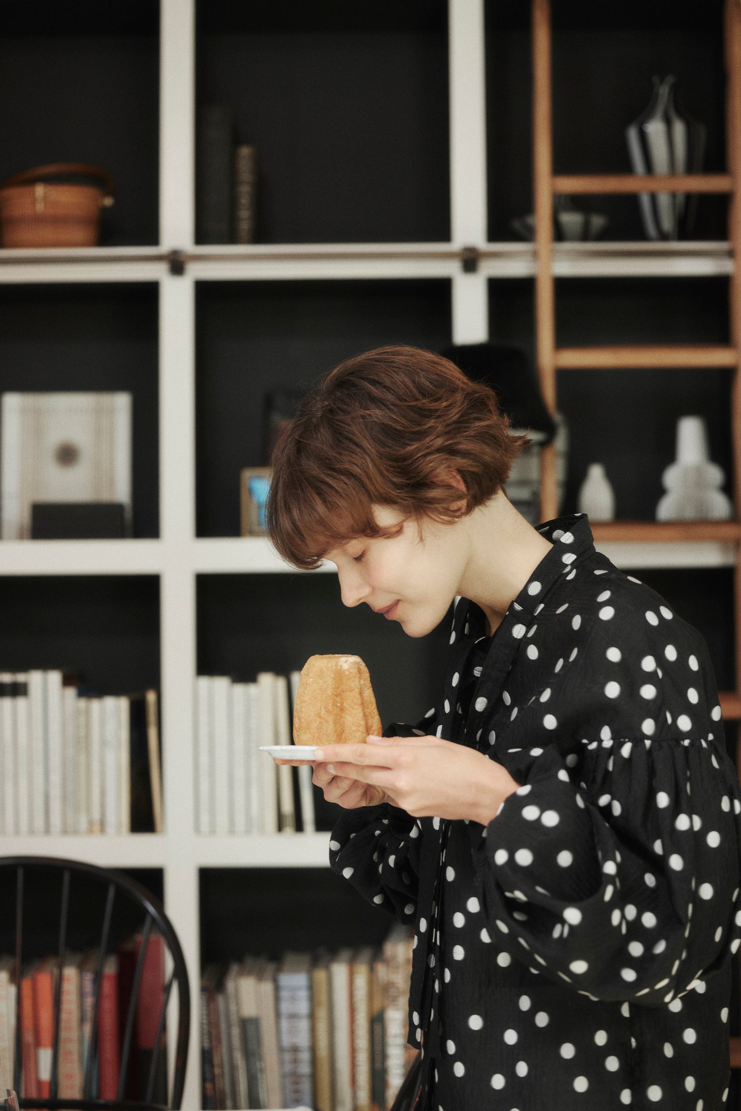 Sheer Polka Dot Ribbon Blouse