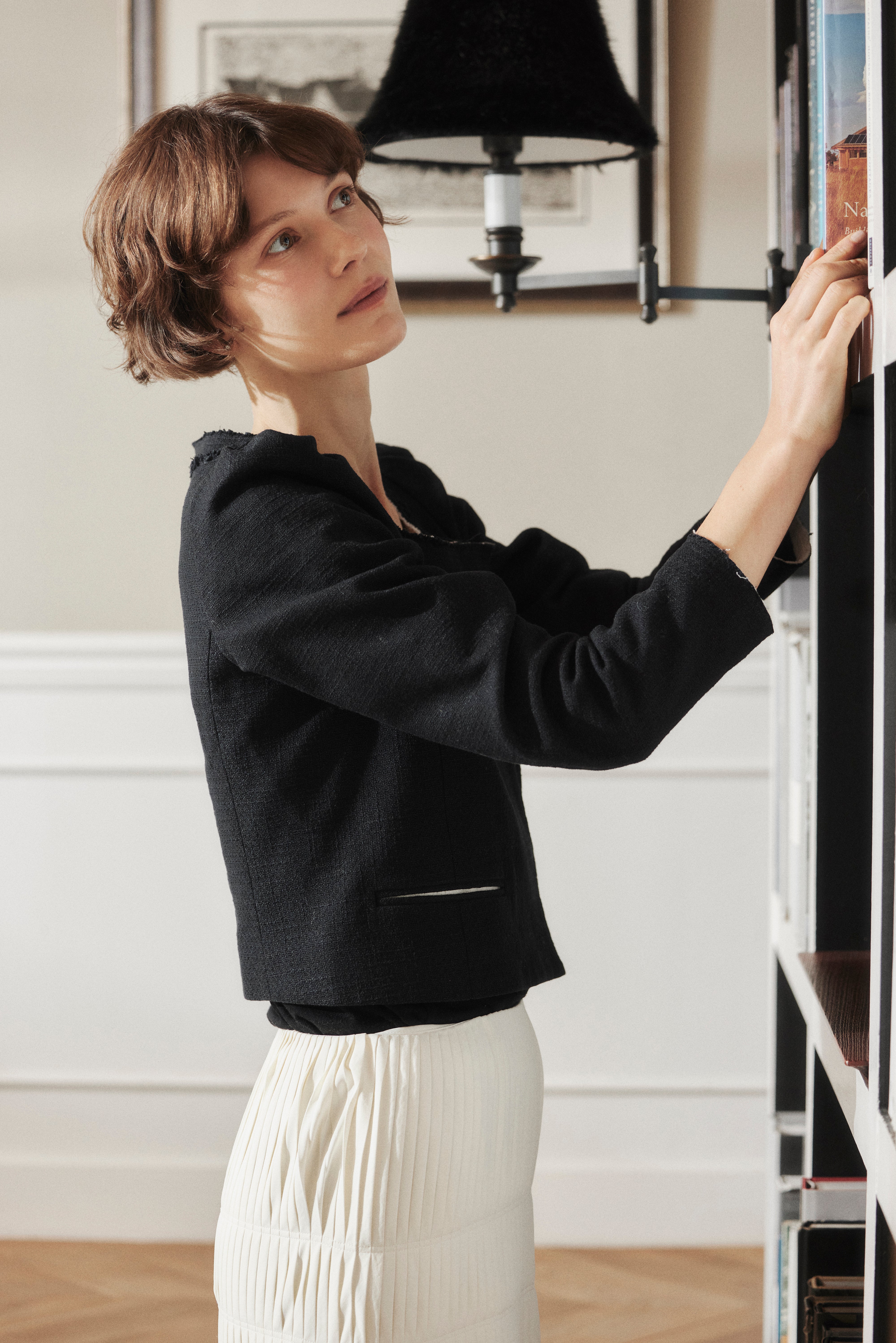 Gigot Sleeve Tweed Jacket