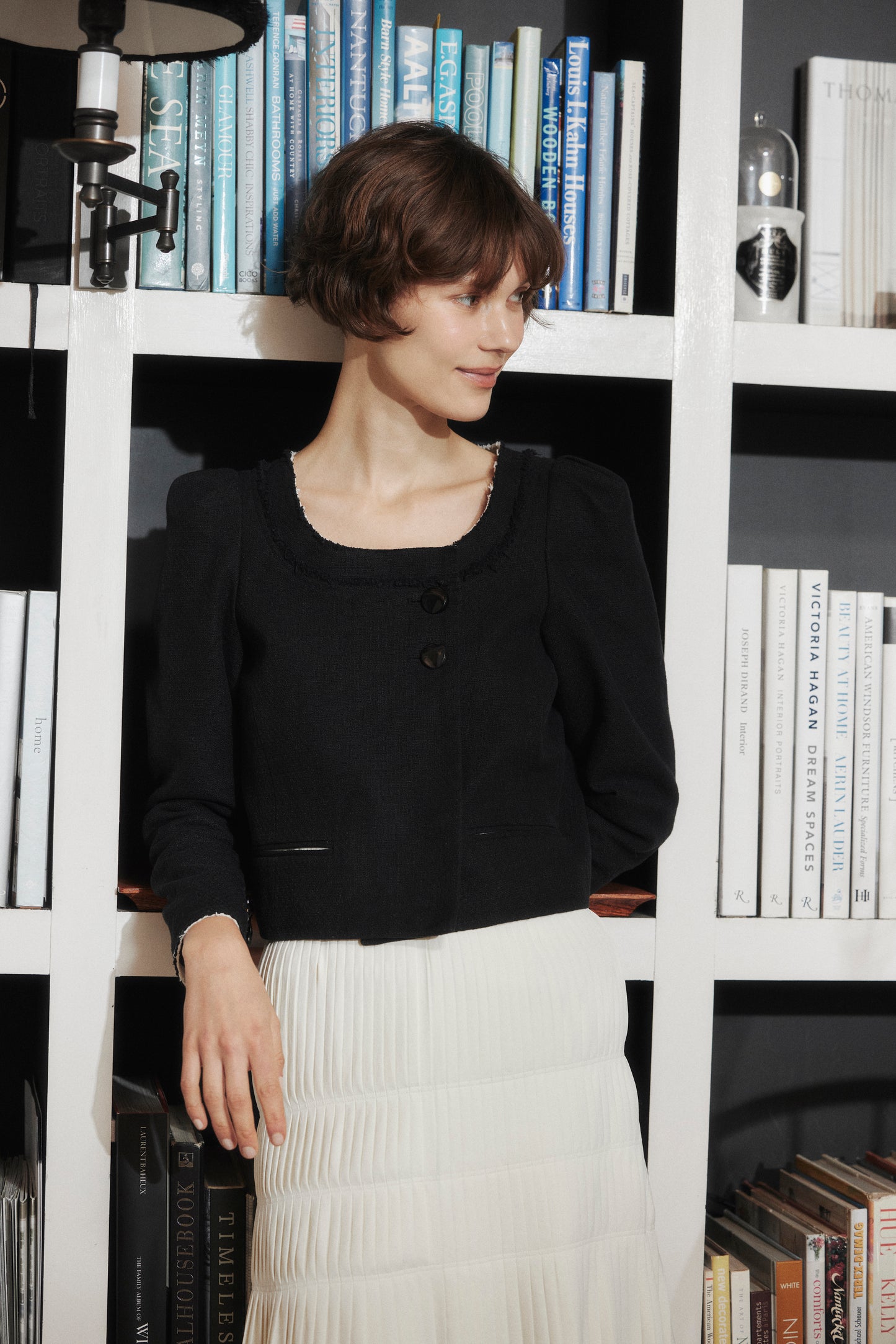 Gigot Sleeve Tweed Jacket