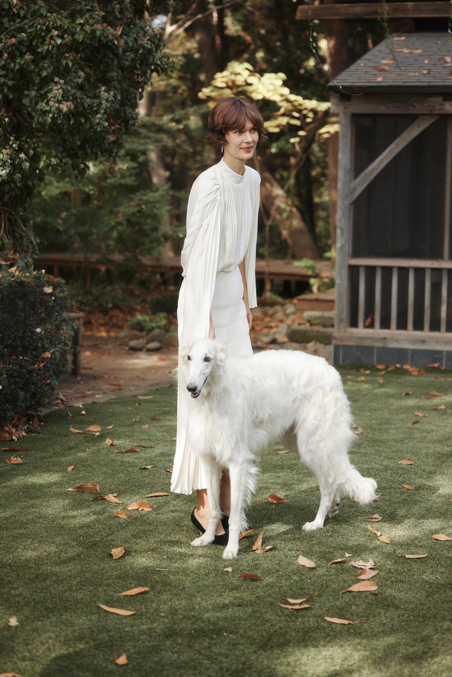 Powder Satin Pleats Tiered Skirt