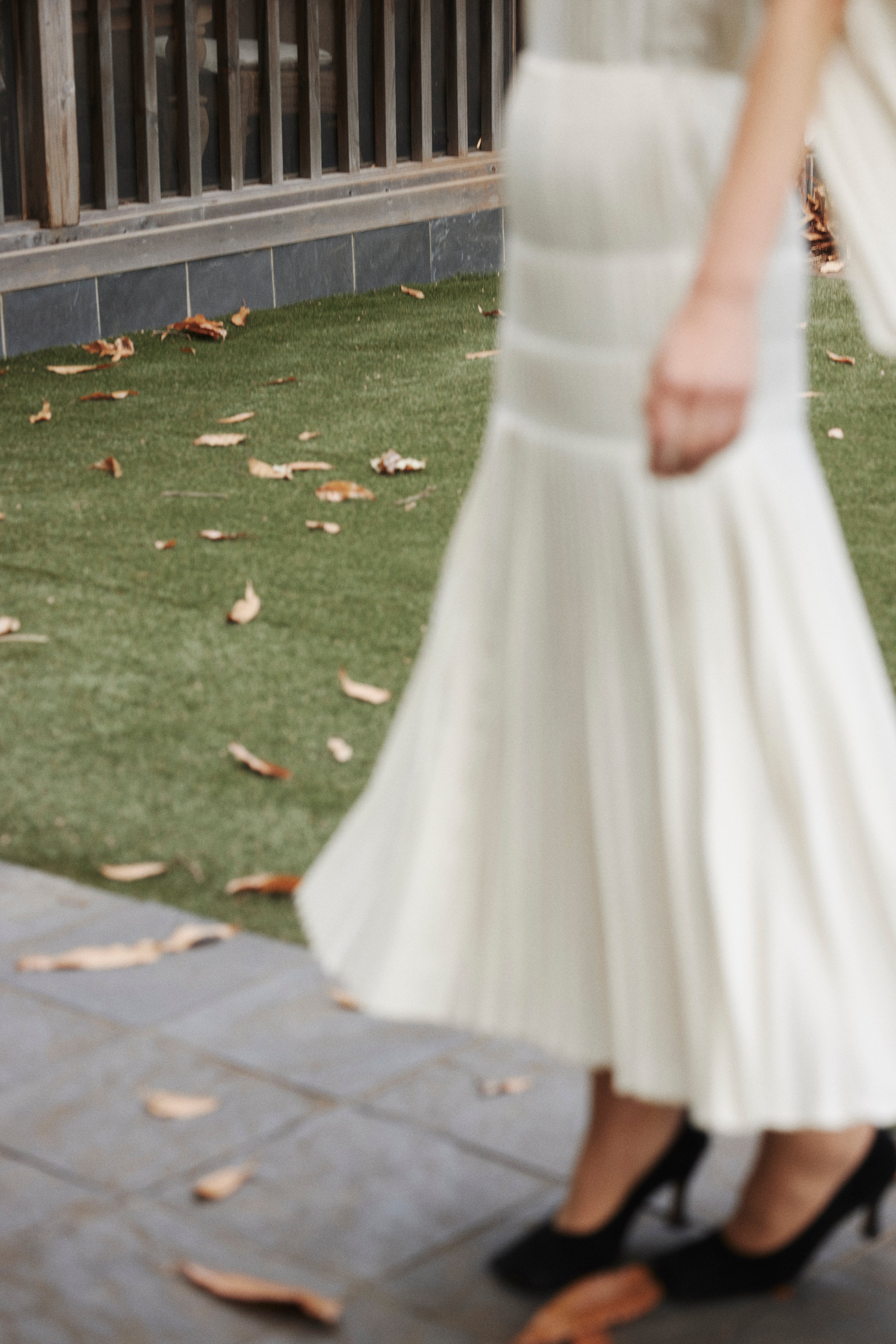 Powder Satin Pleats Tiered Skirt