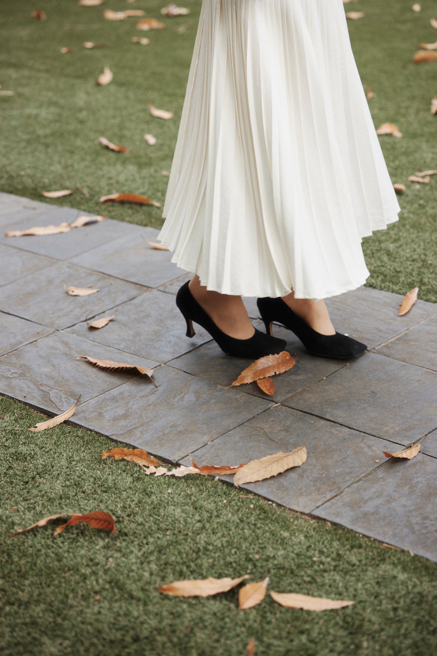 Powder Satin Pleats Tiered Skirt