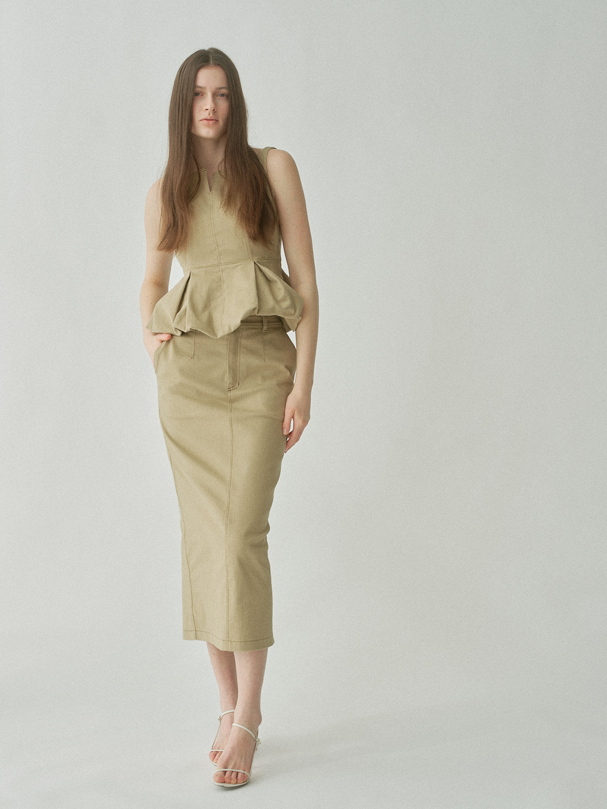 Sculpted Peplum Balloon Top