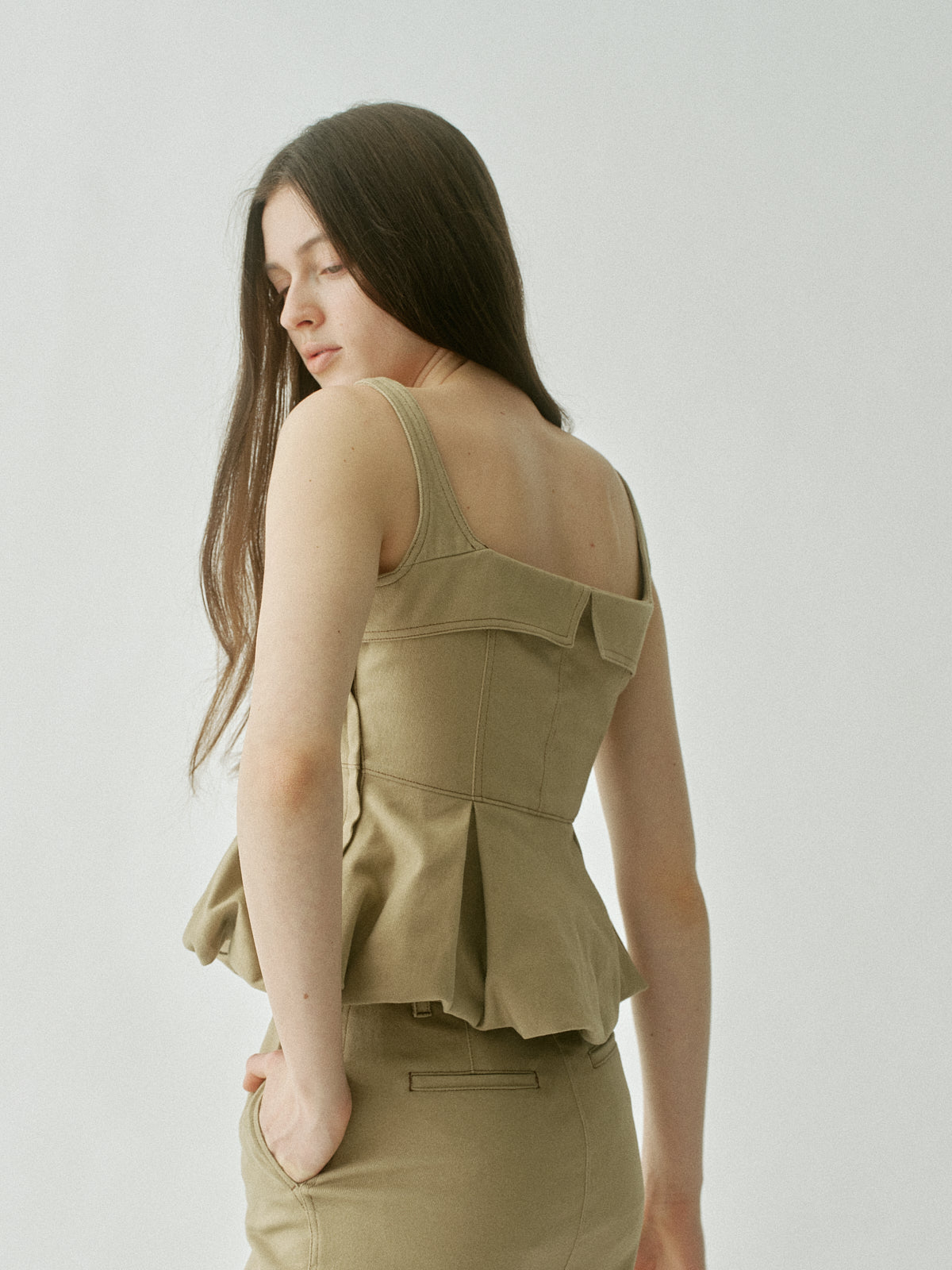 Sculpted Peplum Balloon Top