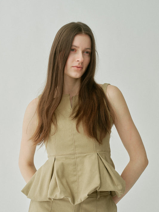 Sculpted Peplum Balloon Top