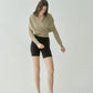 Pleats Cache-coeur Knit Tops