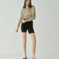 Pleats Cache-coeur Knit Tops