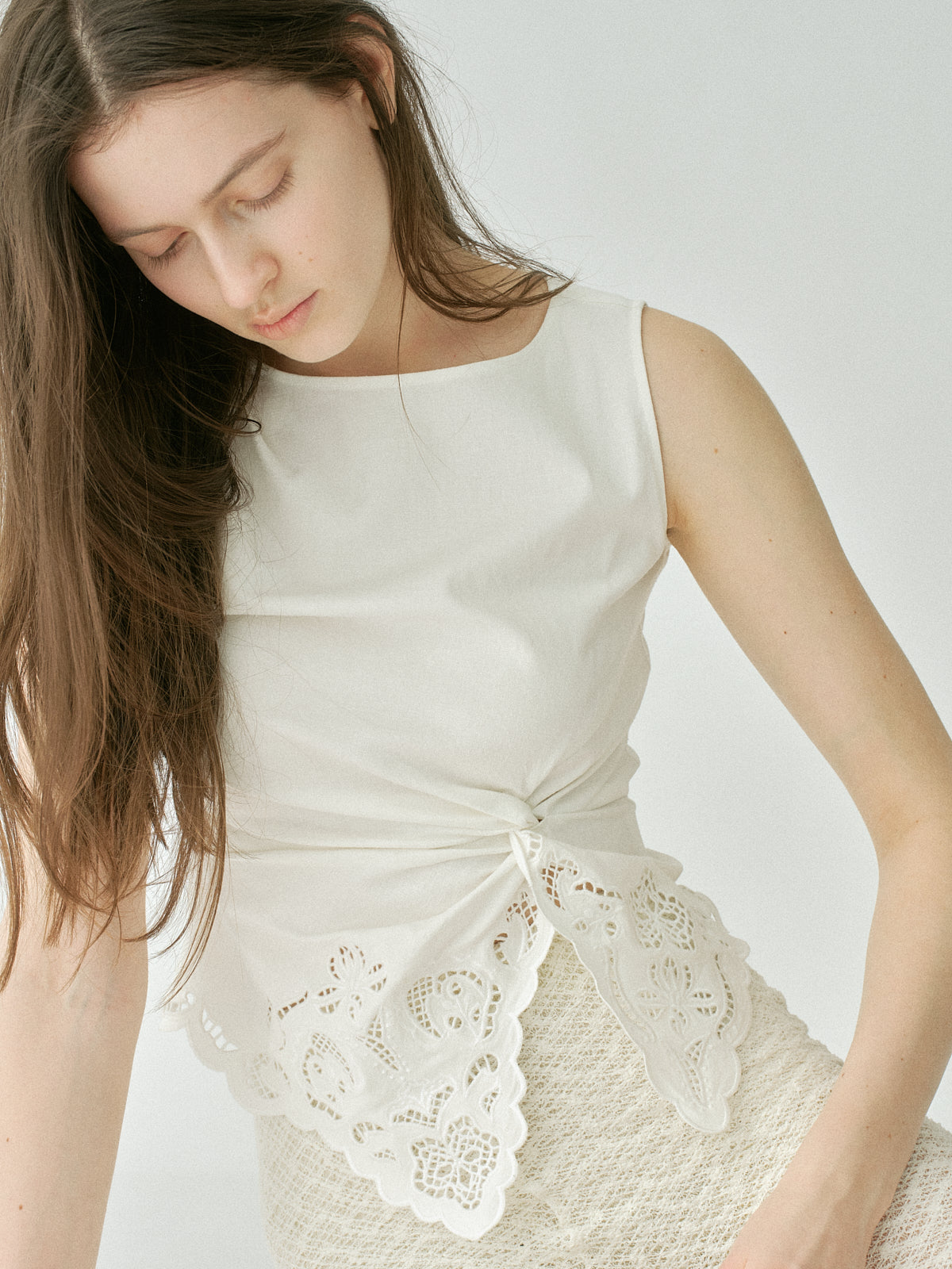 Orchid Cutwork Twist Top