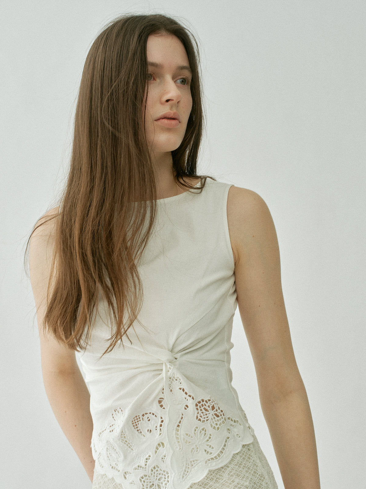 Orchid Cutwork Twist Top