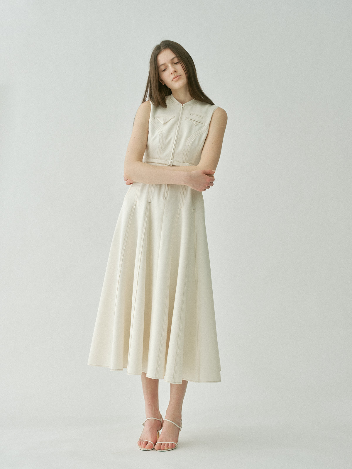 Architect Zip Flare Dress – L'AUBE BLANC