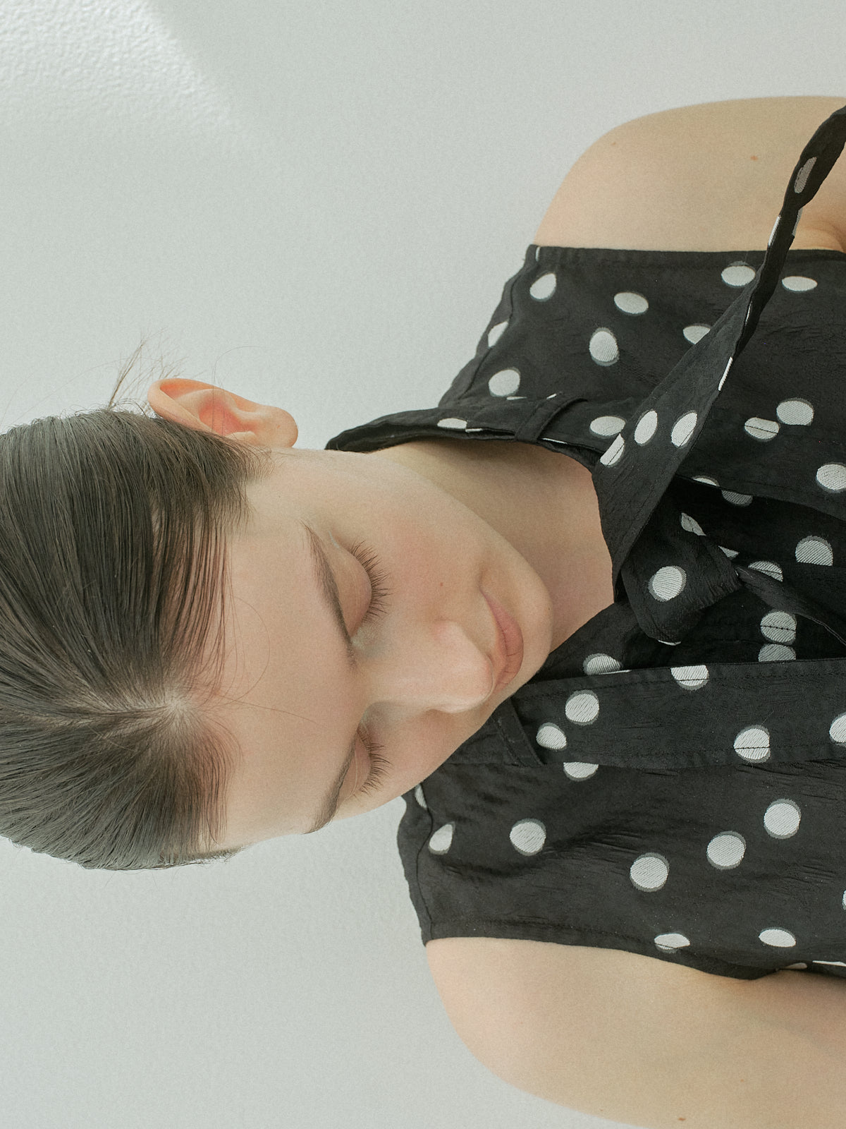 Sheer Polka Dot Ribbon Blouse