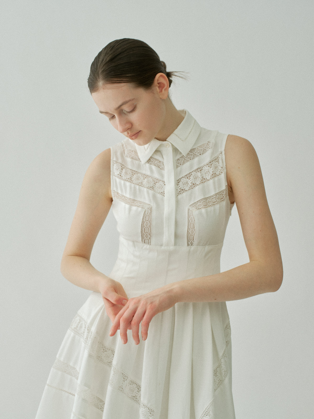 Asymmetric Lace Panel Dress