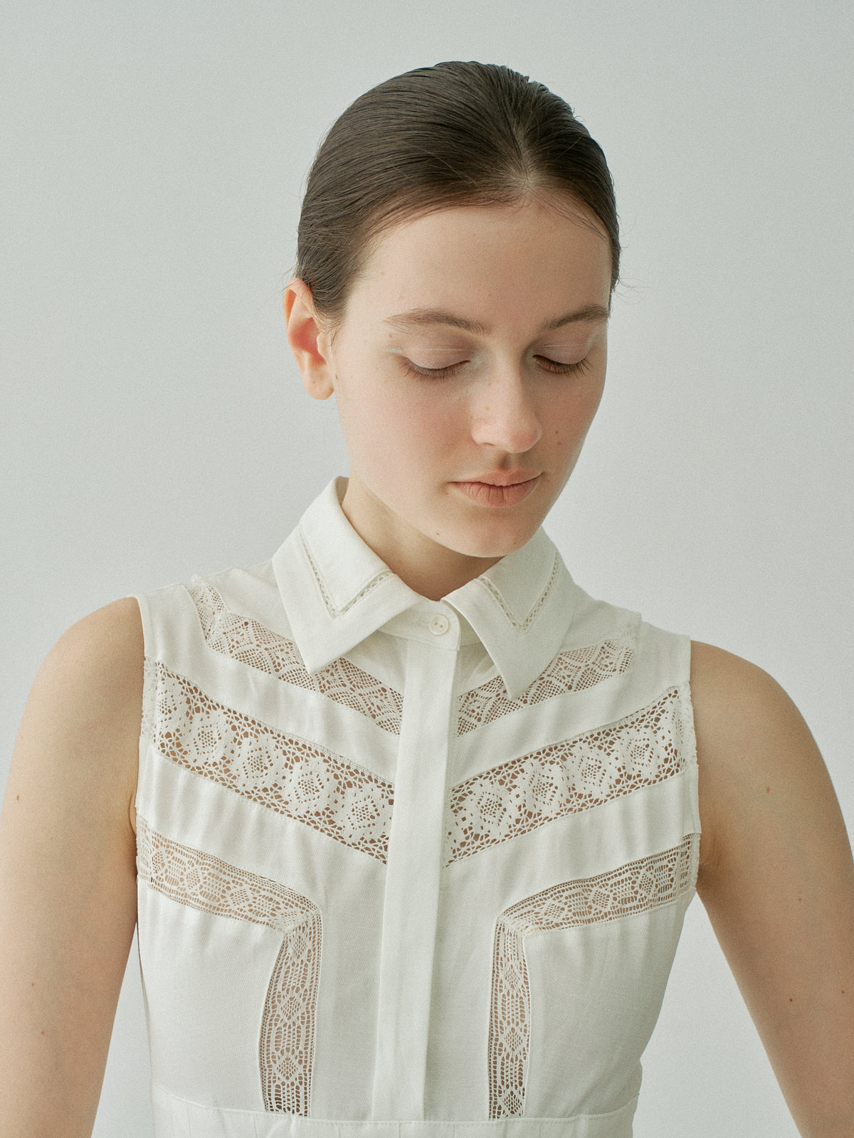 Asymmetric Lace Panel Dress