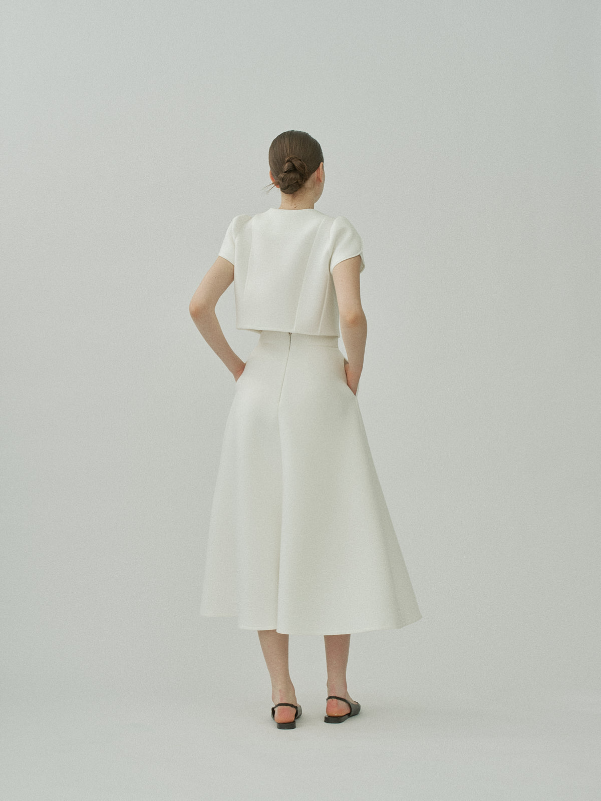 Sculpt Flare Double Knit Skirt – L'AUBE BLANC