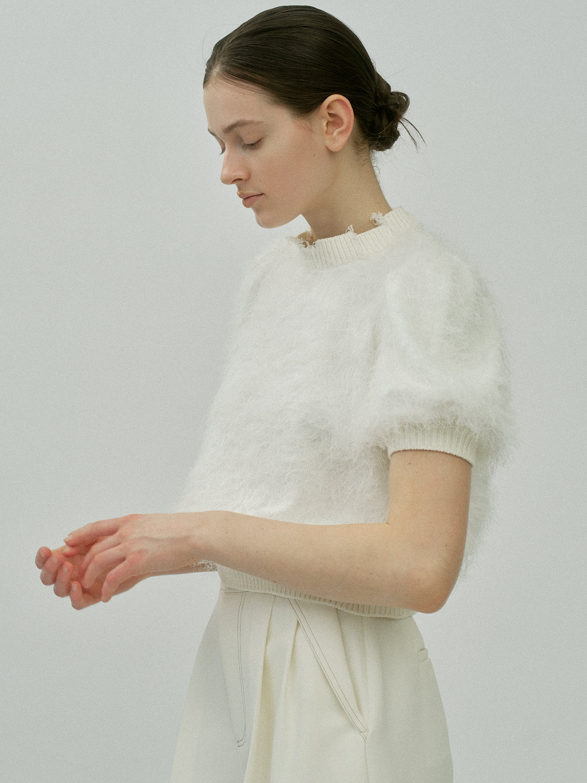 Feather Fringe Puff Top