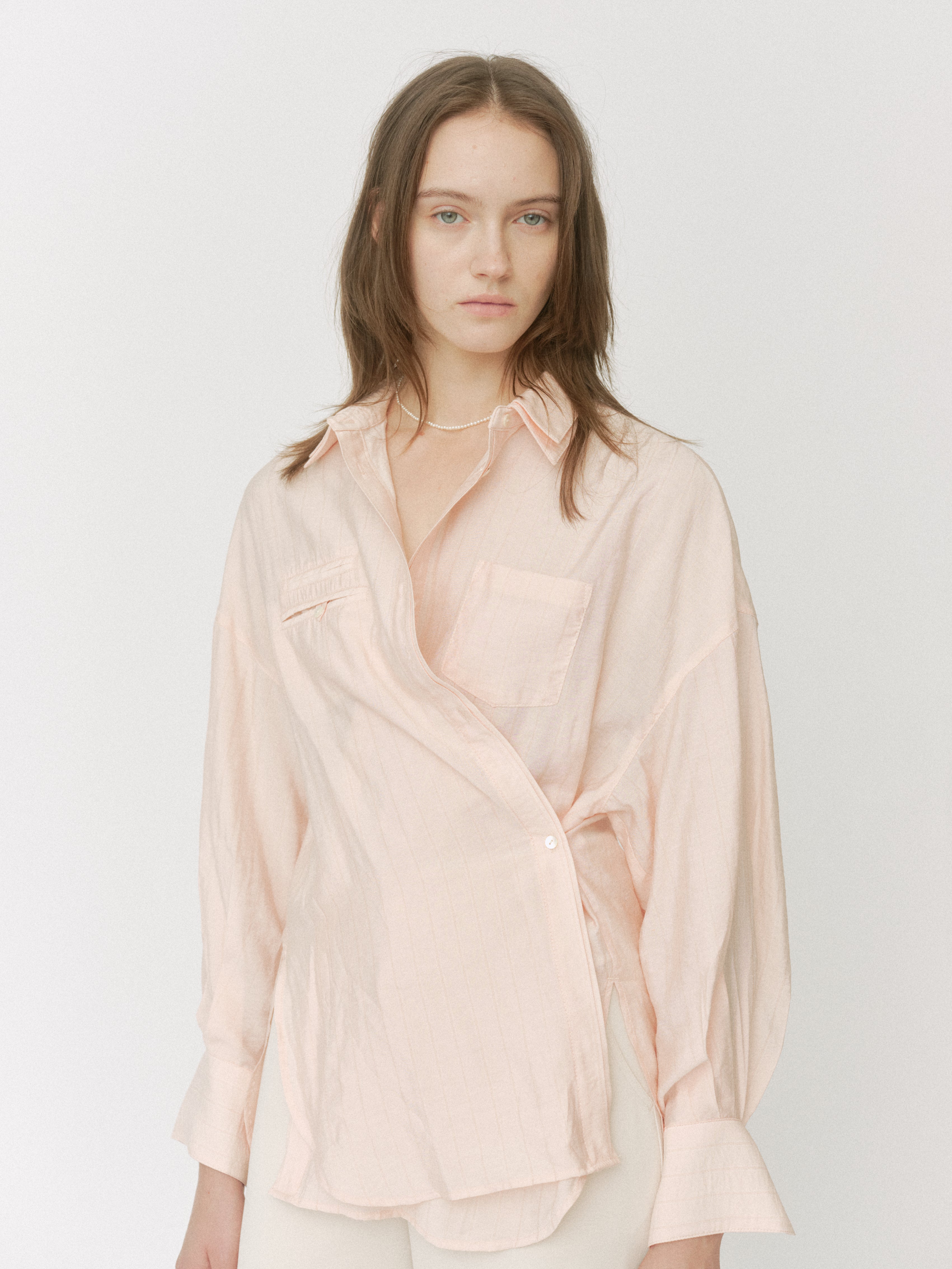 【POPUP】Layered Collar Wrap Shirt