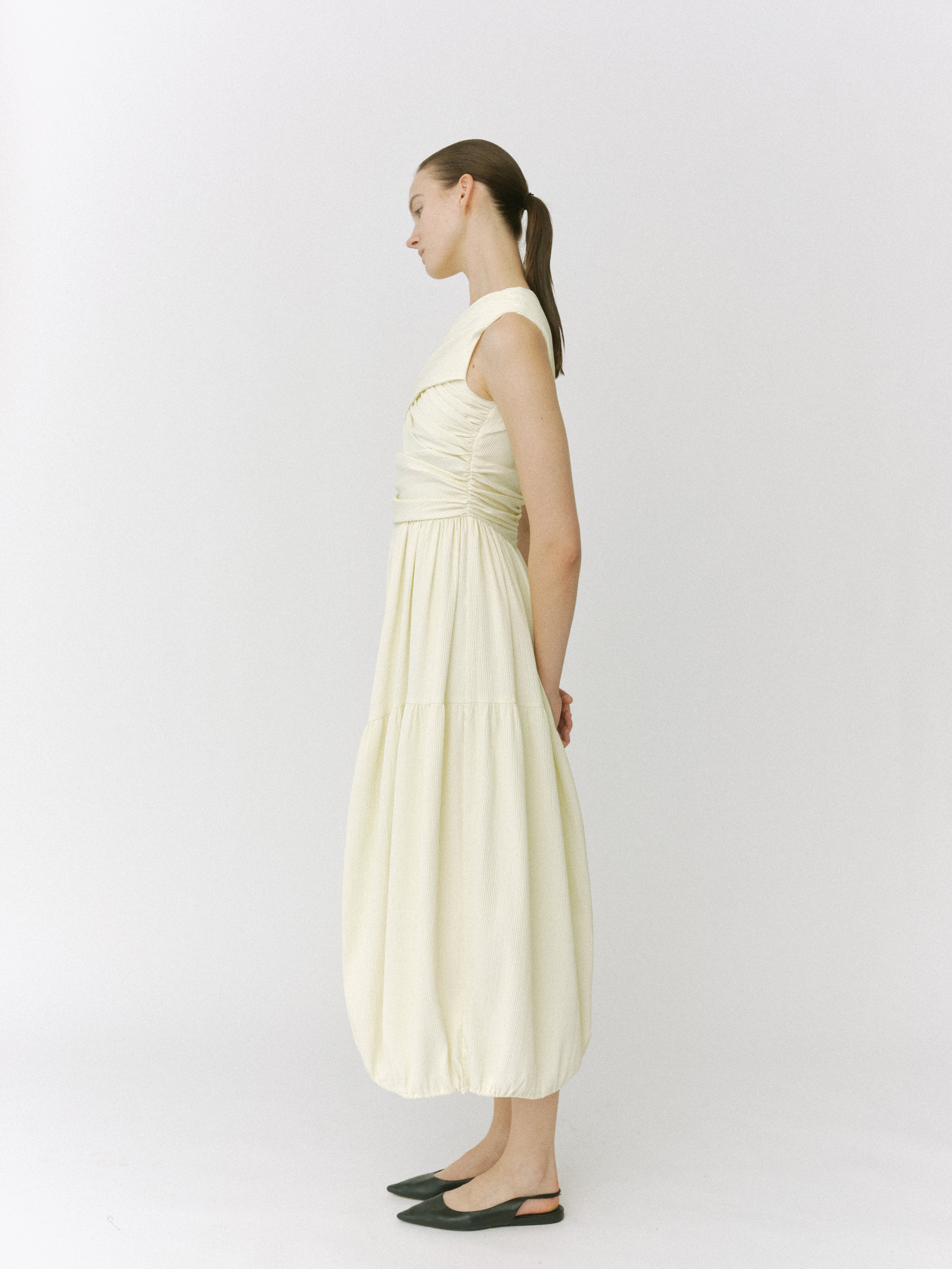 【POPUP】Layered Drape Balloon Dress