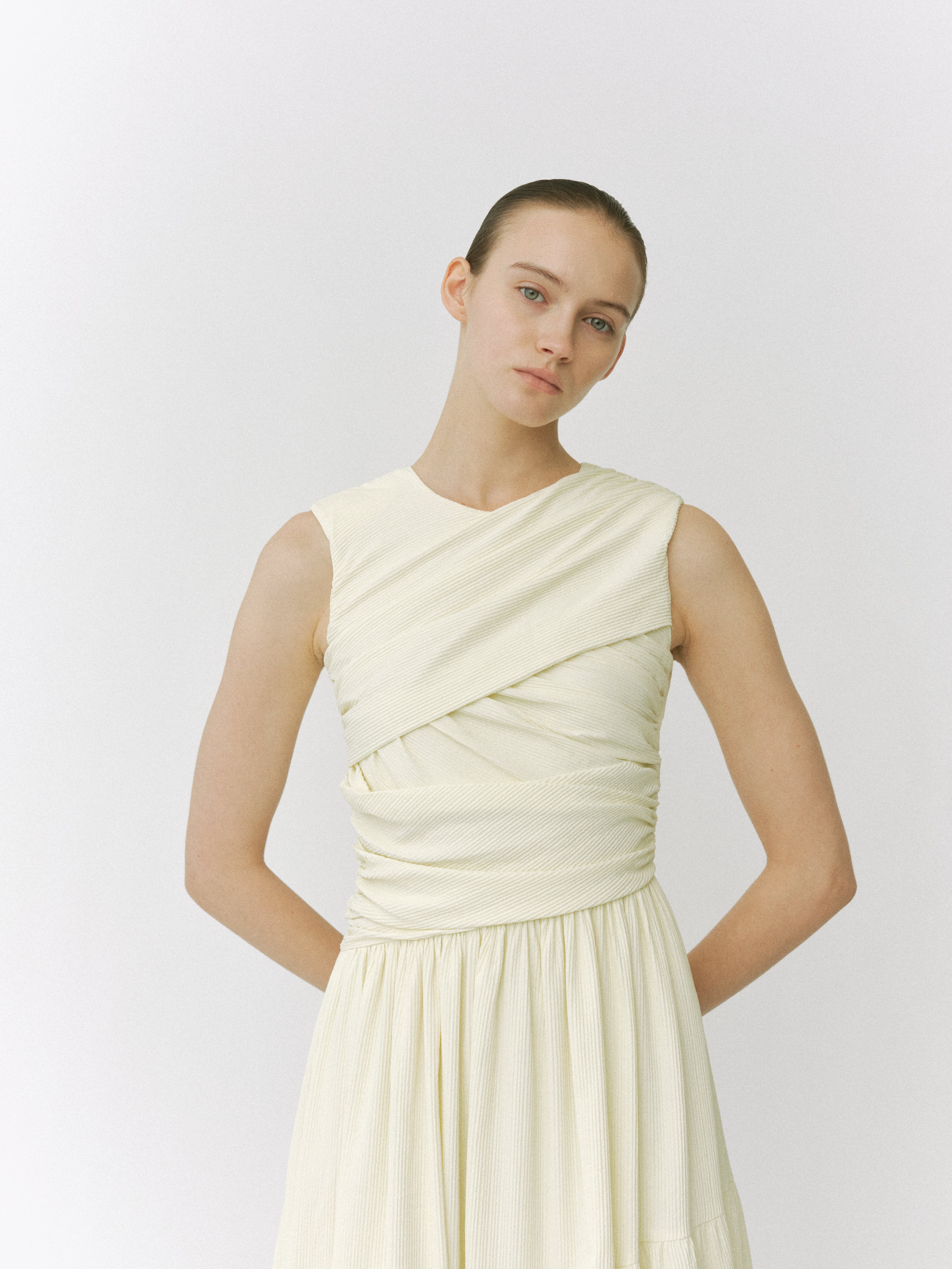 Layered Drape Balloon Dress