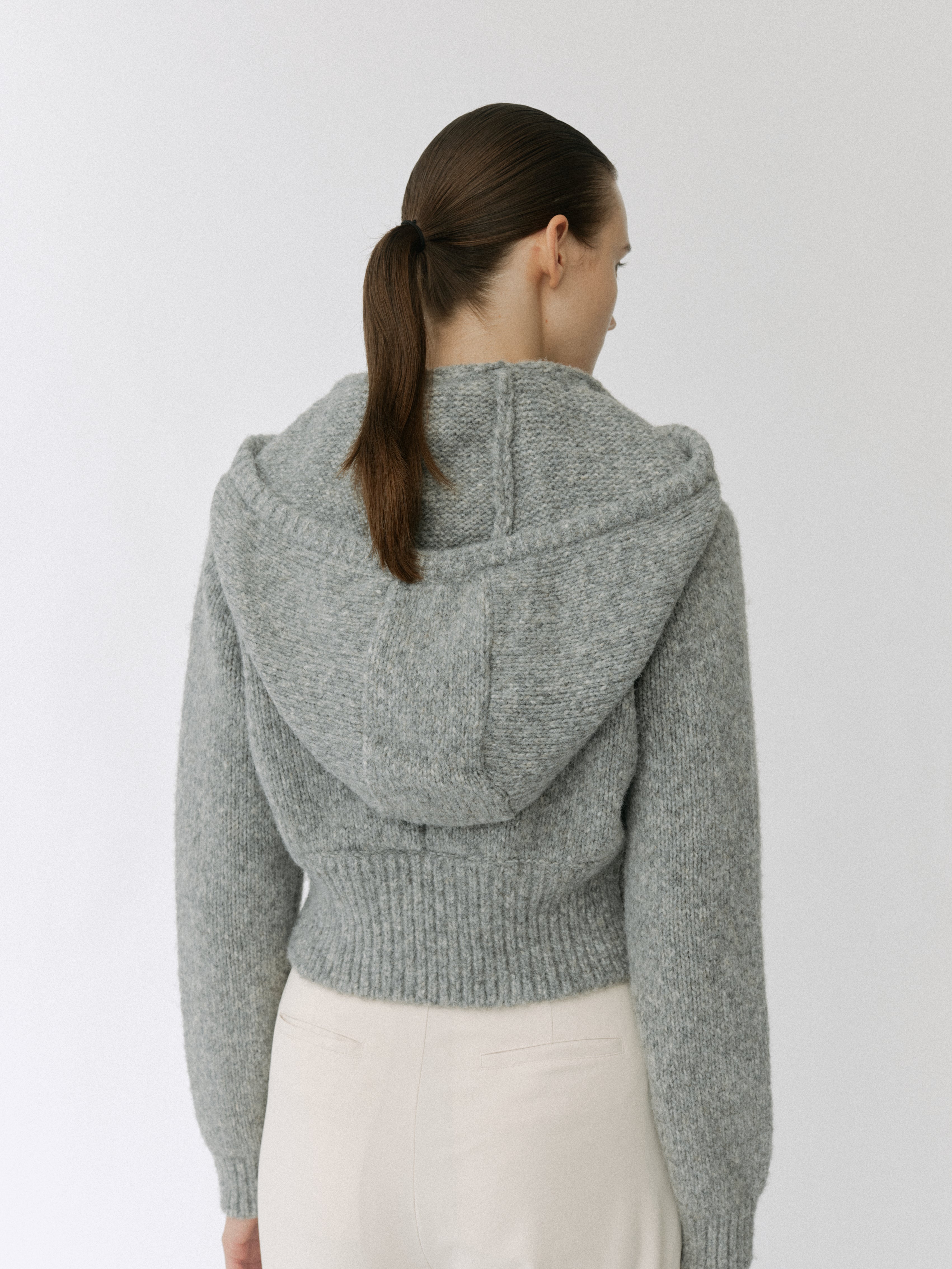 Detachable Hood Knit Blouson