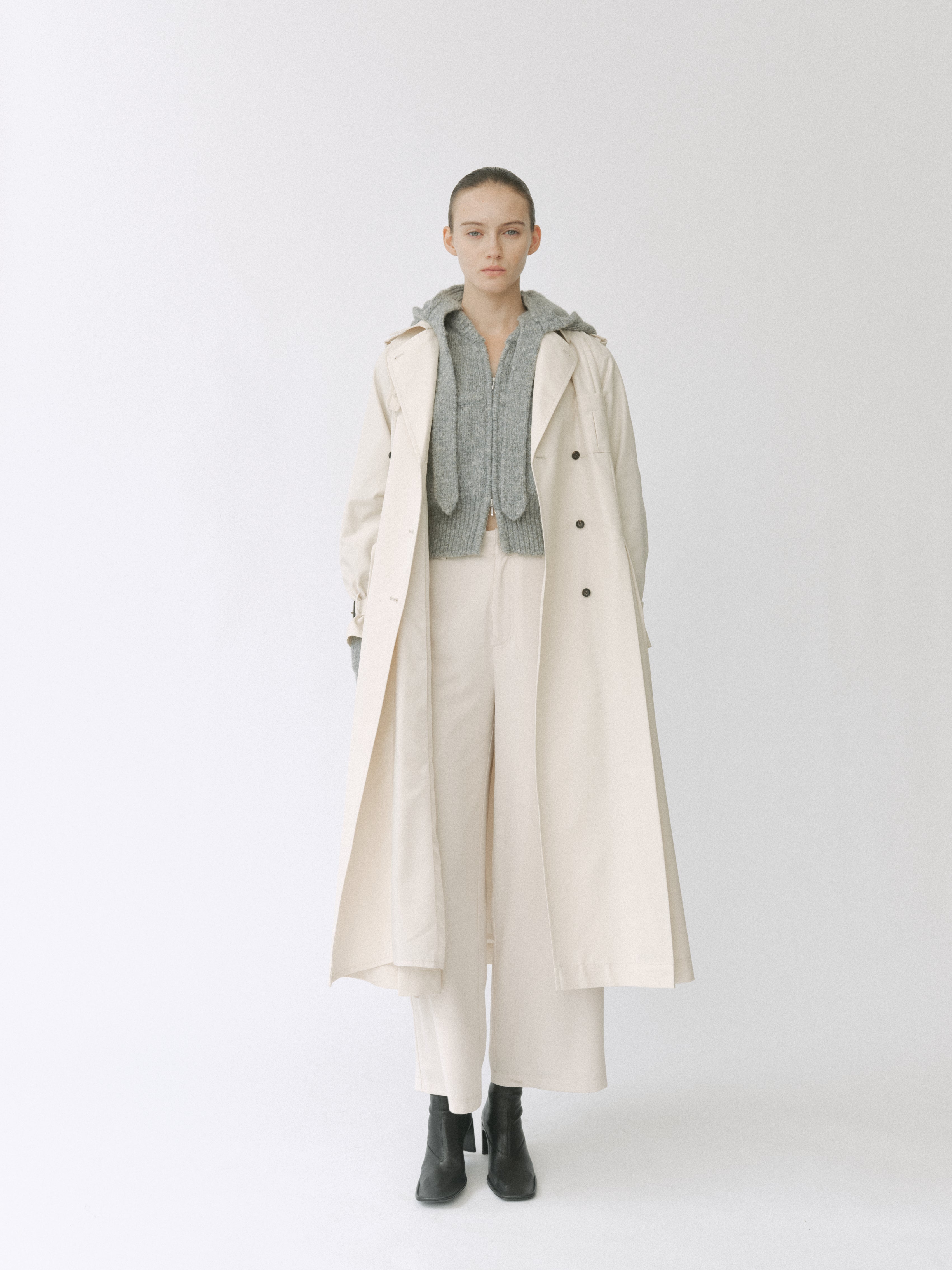 Detachable Hood Knit Blouson