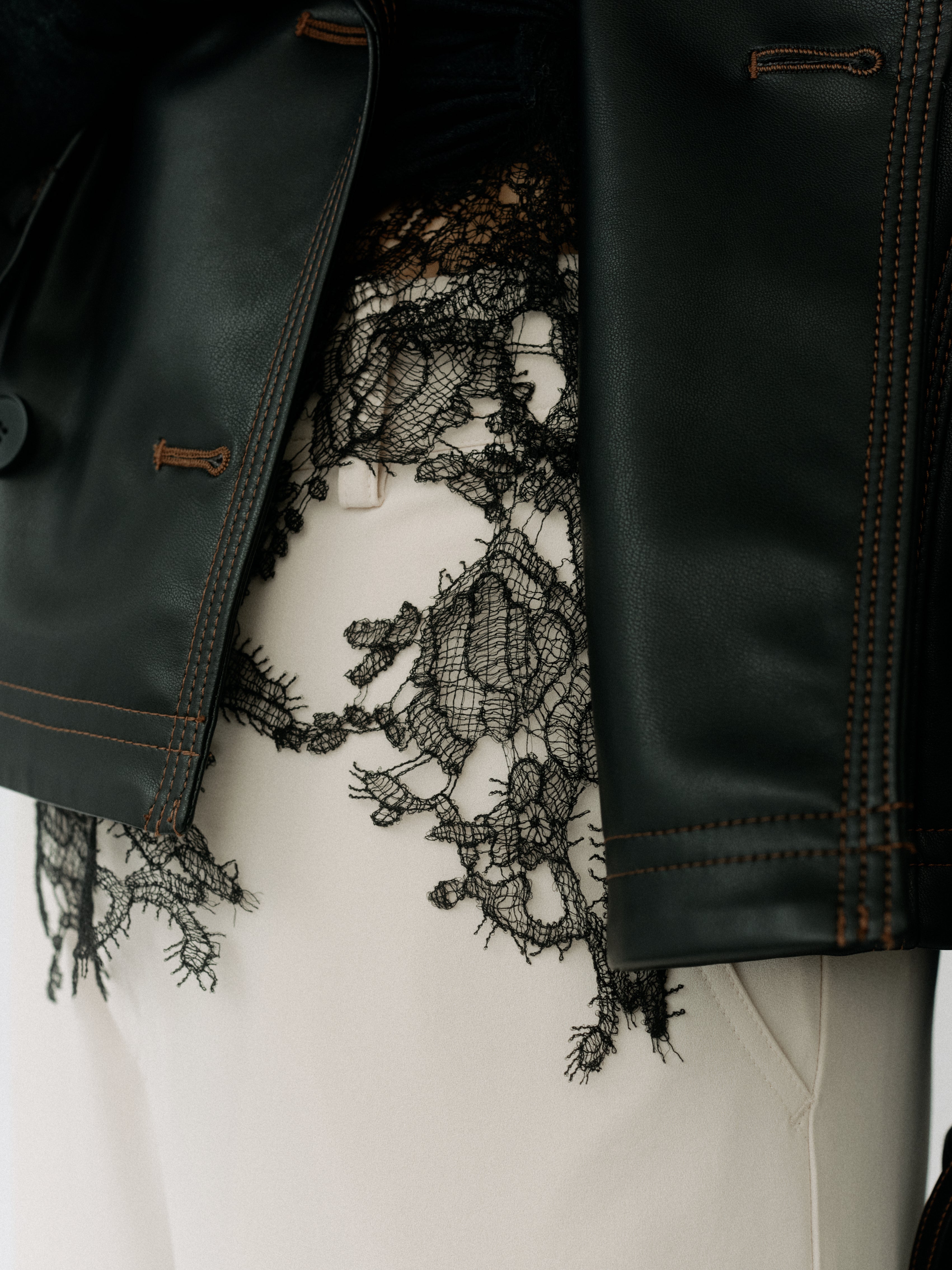Double Breasted Leather Jacket