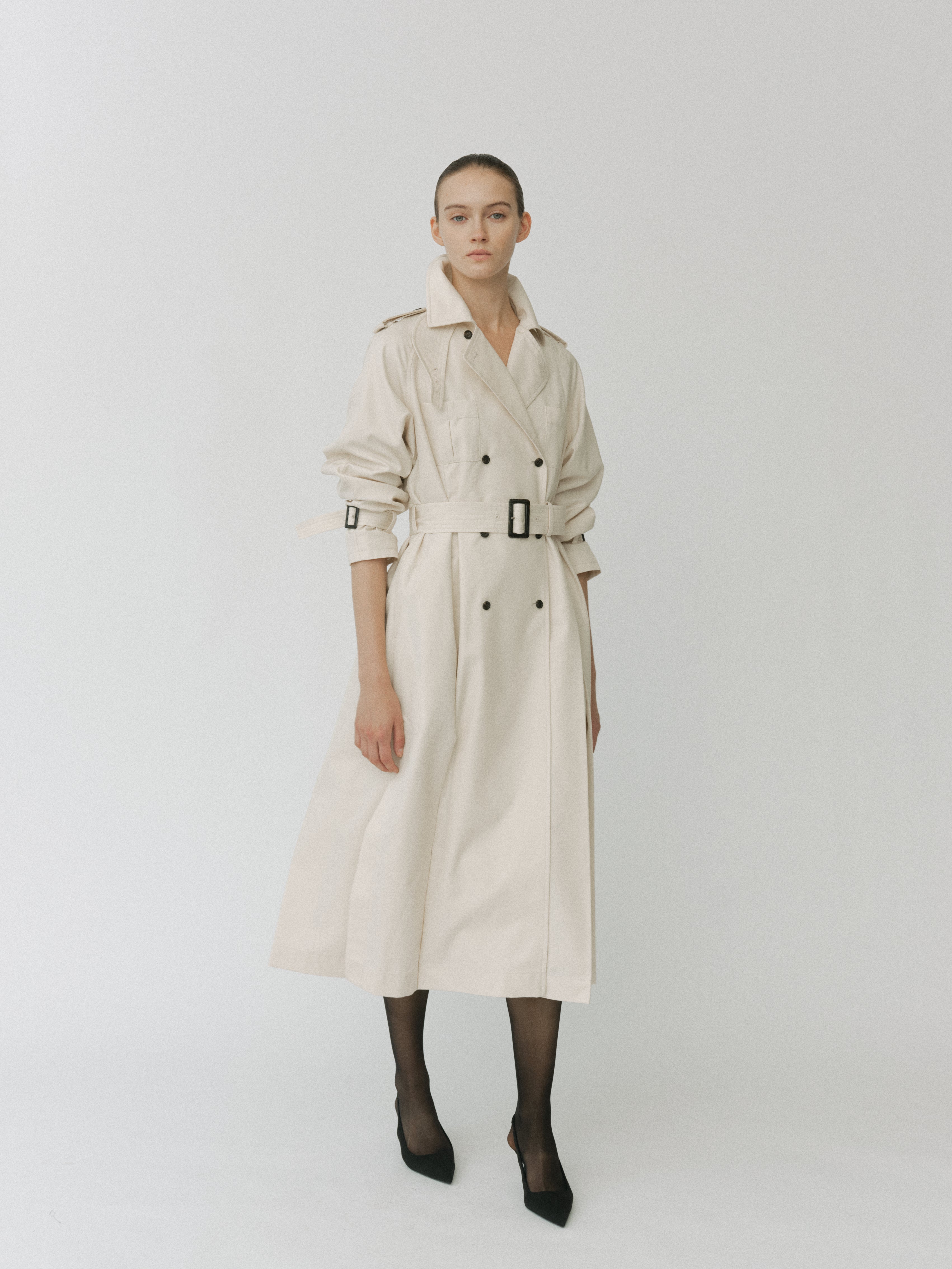 Belted Flare Trench Coat