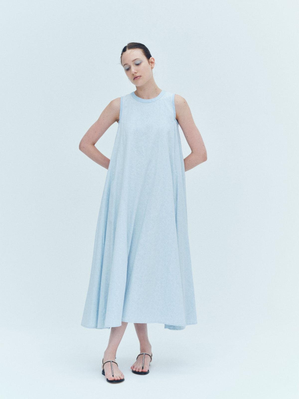 Paisley jacquard piping Dress[White] – L'AUBE BLANC