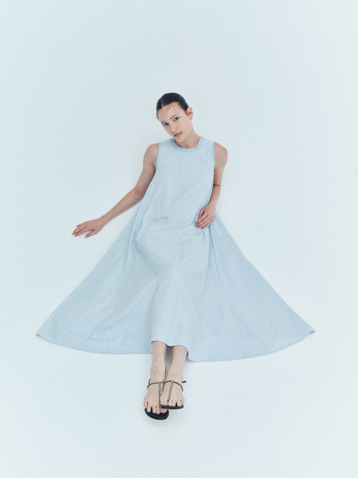 Paisley jacquard piping Dress