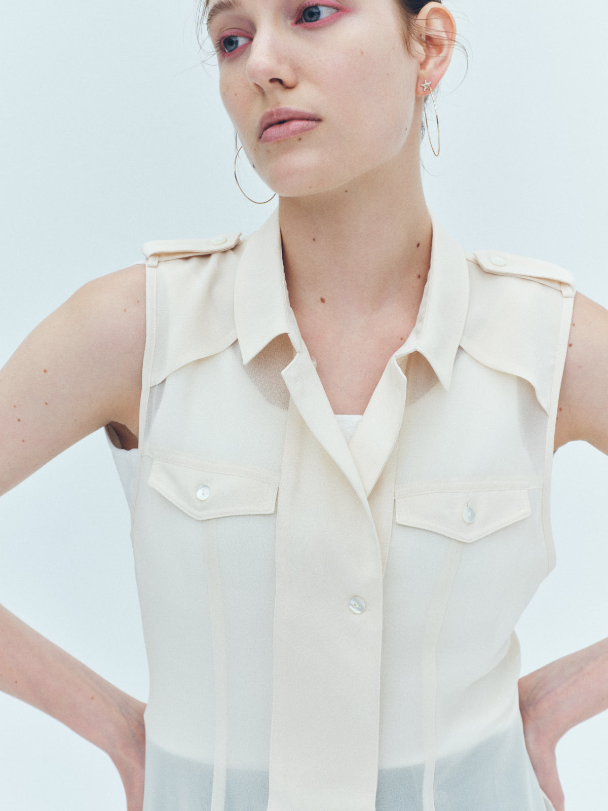 Sheer trench Long gilet