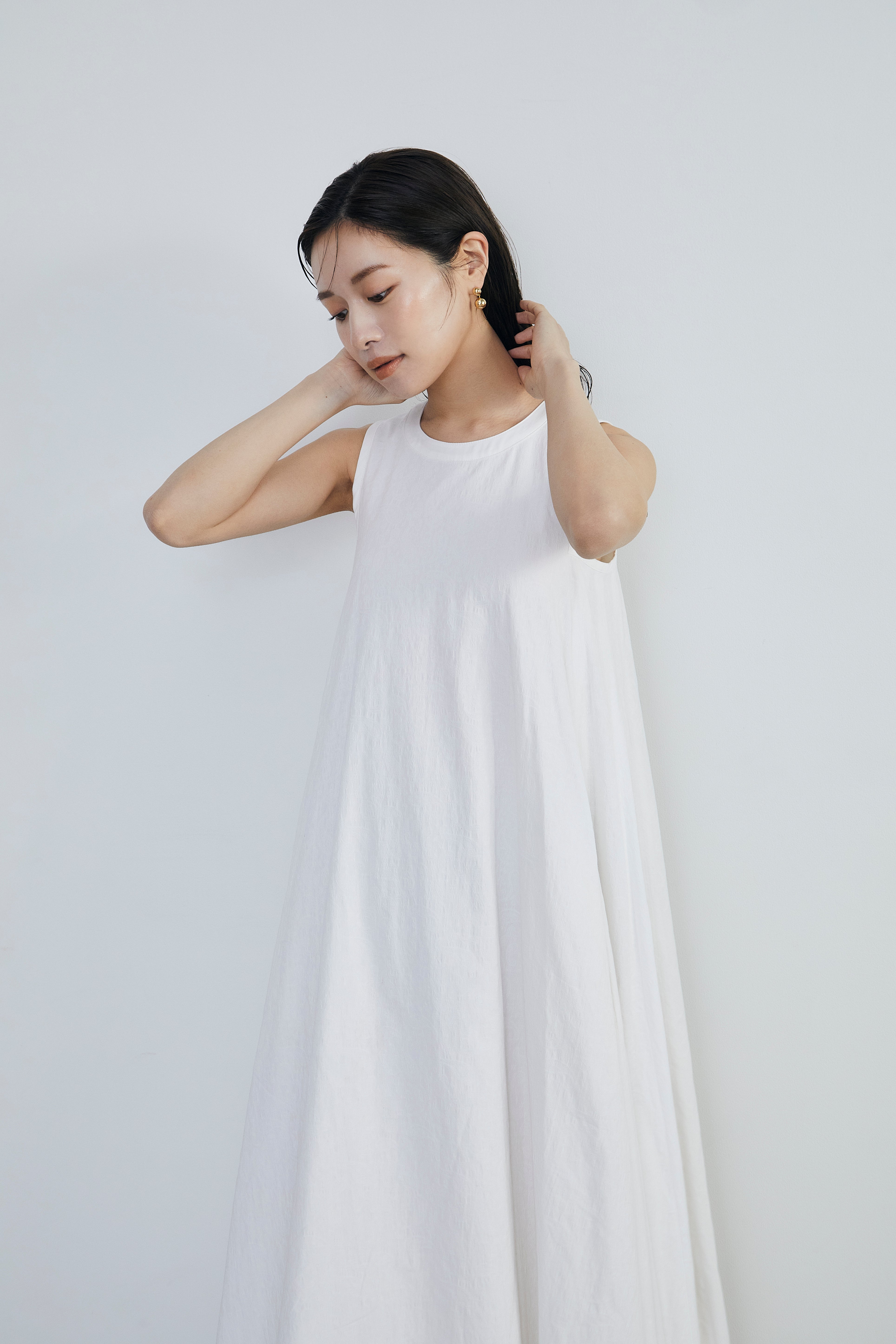 ワンピース laubeblanc Paisley jacquard piping dress Paisley jacquard piping Dress[White] – L'AUBE BLANC