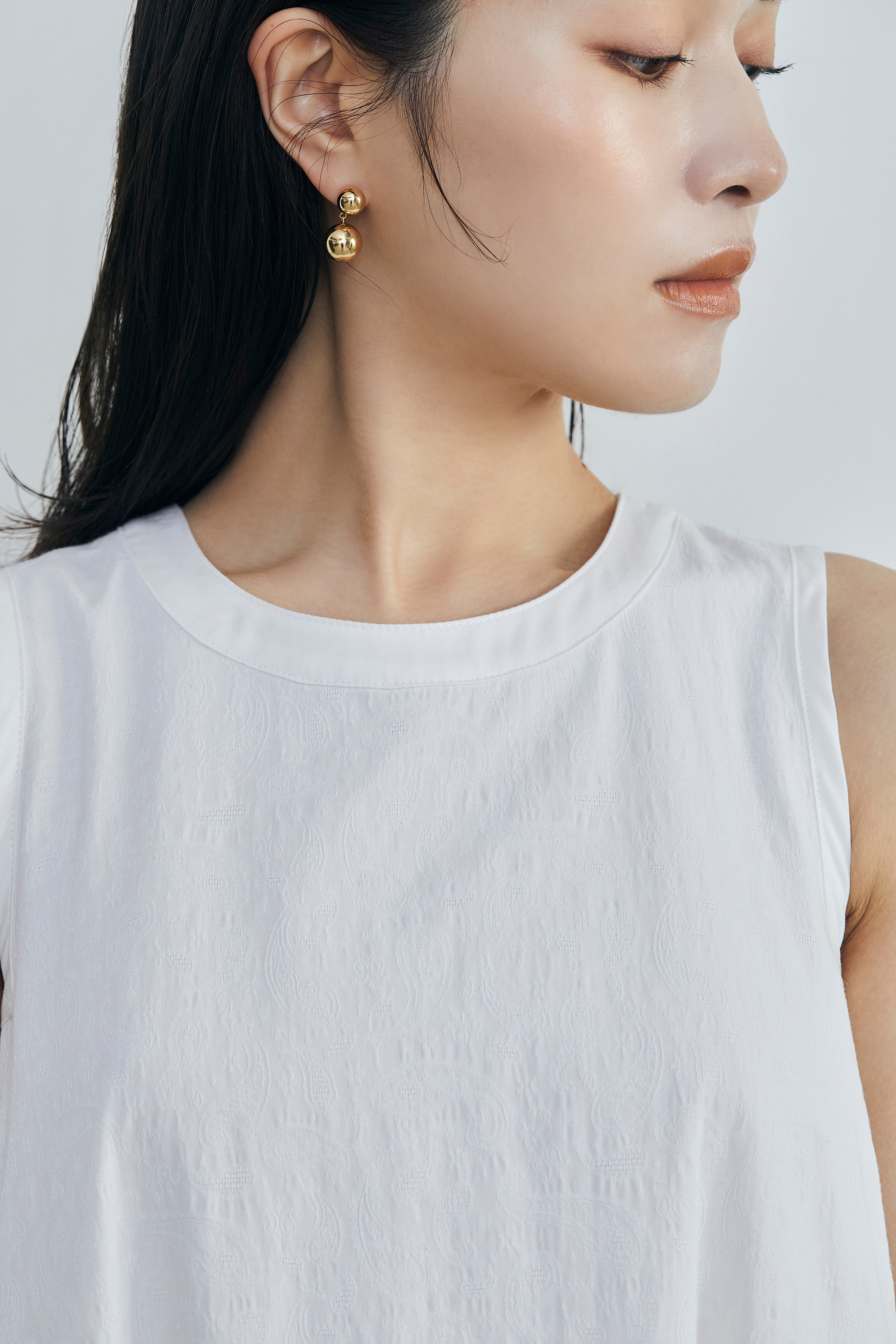 ワンピース laubeblanc Paisley jacquard pipingDress Paisley jacquard piping Dress[White] – L'AUBE BLANC