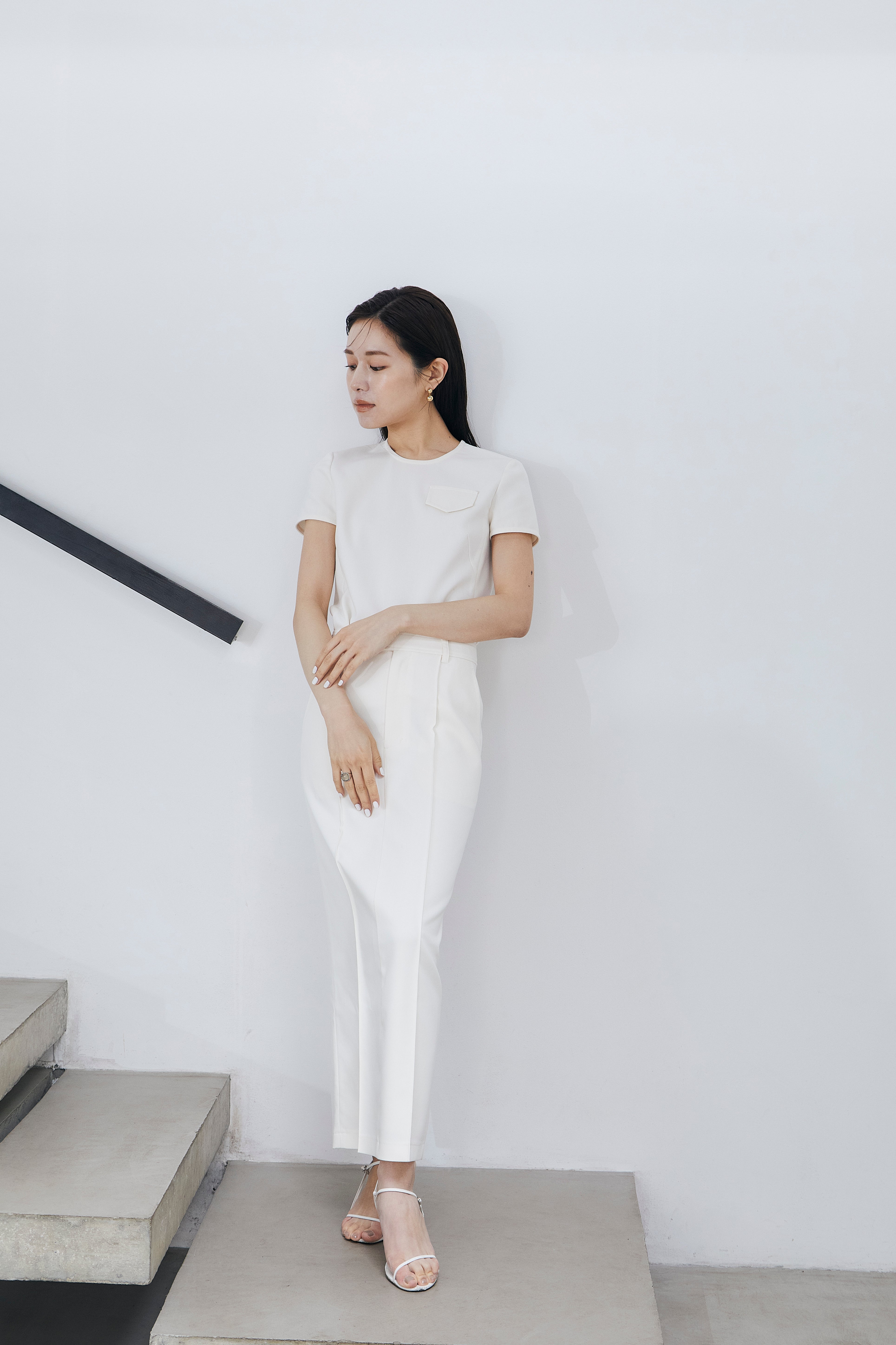 Crew neck compact Blouse