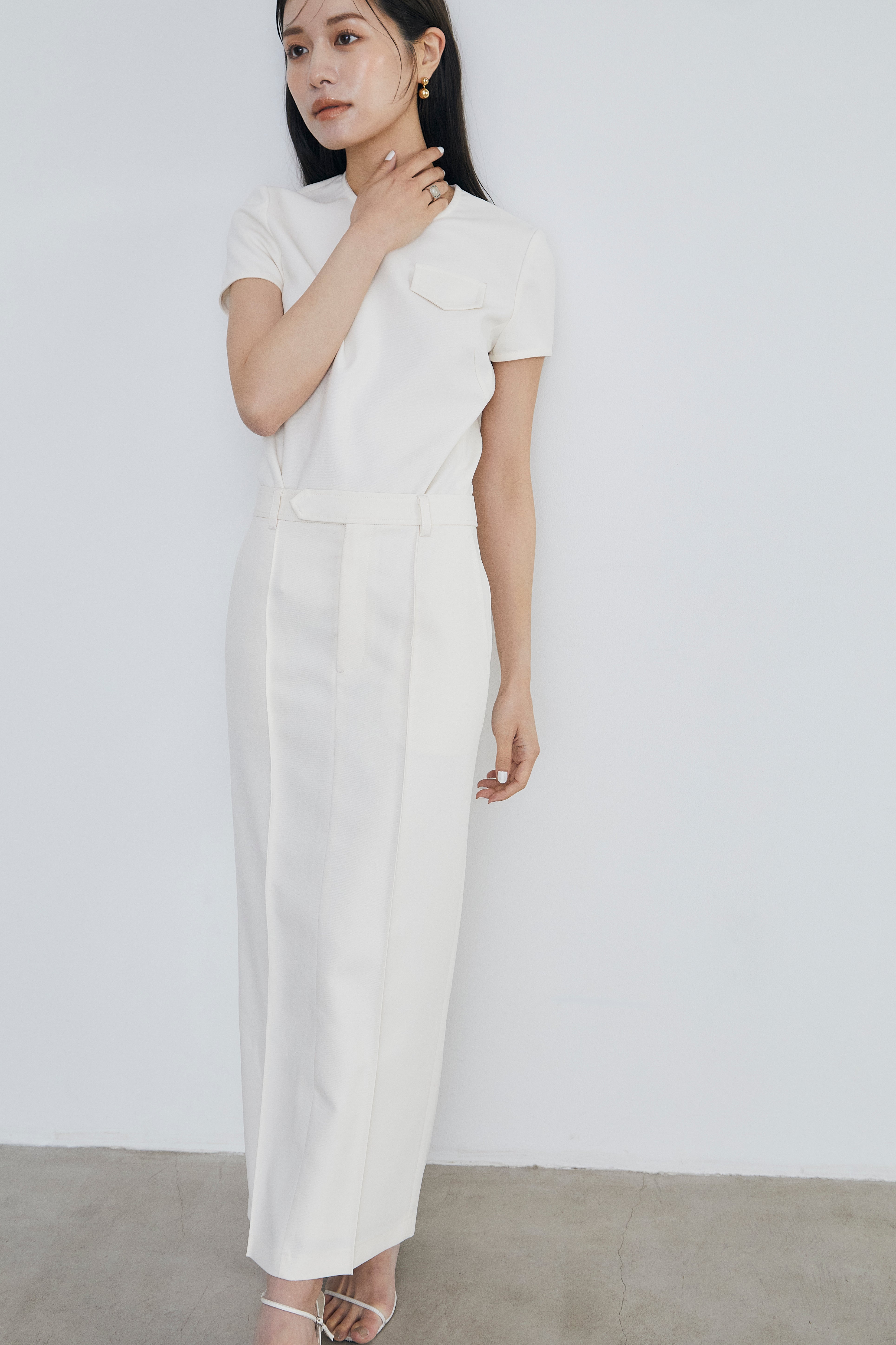Crew neck compact Blouse