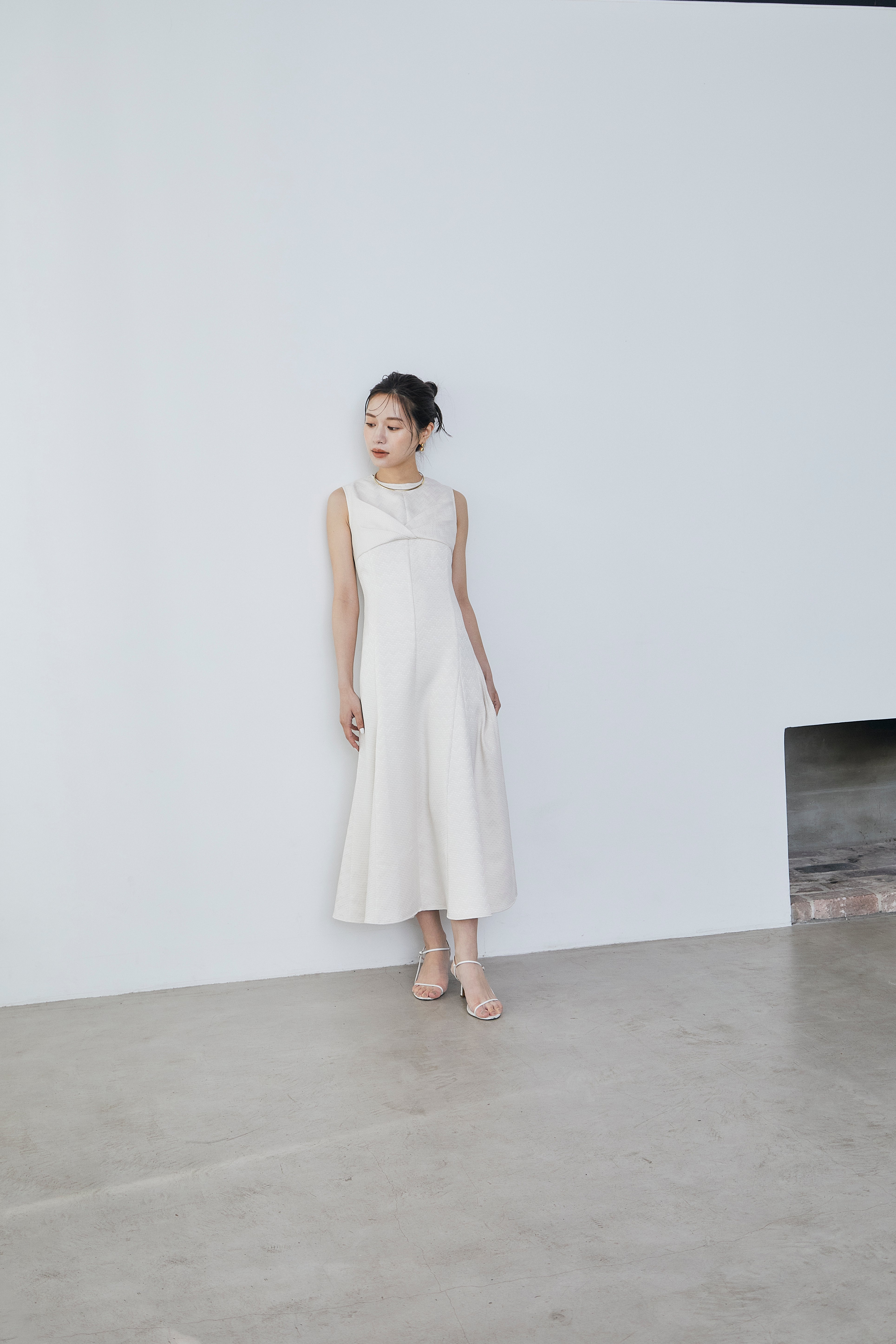 Front drape jacquard Dress