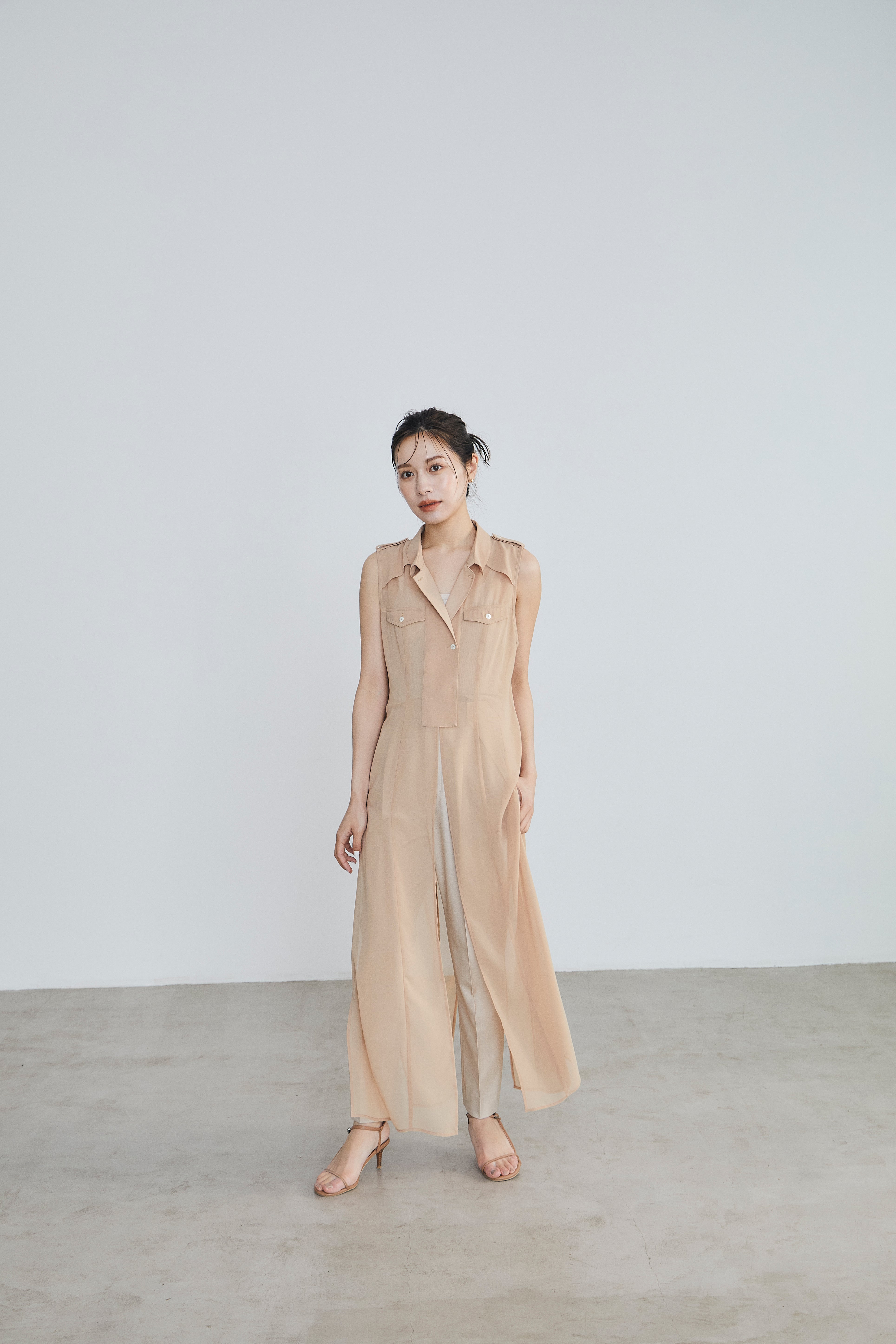 Sheer trench Long gilet