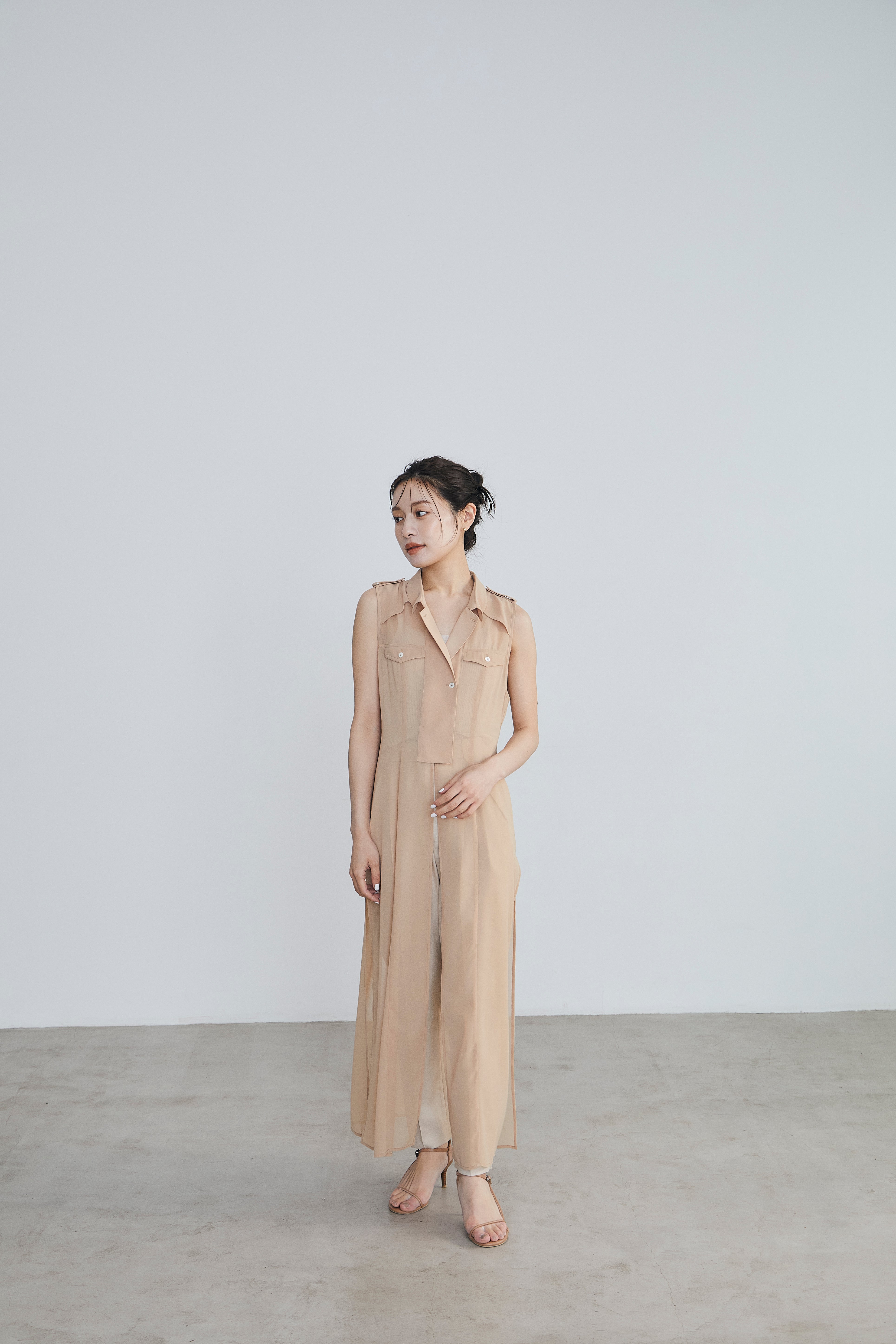 Sheer trench Long gilet