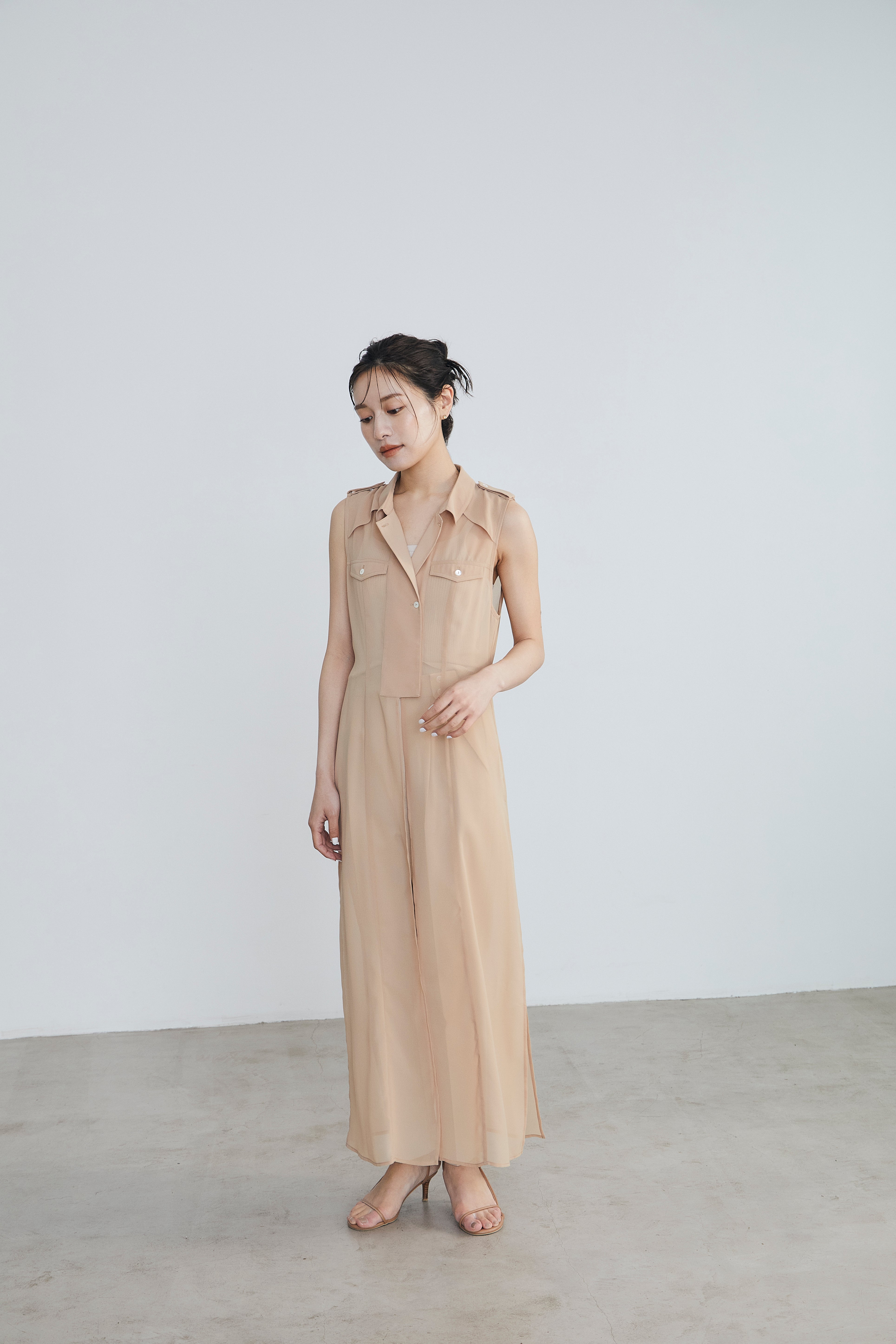 Sheer trench Long gilet