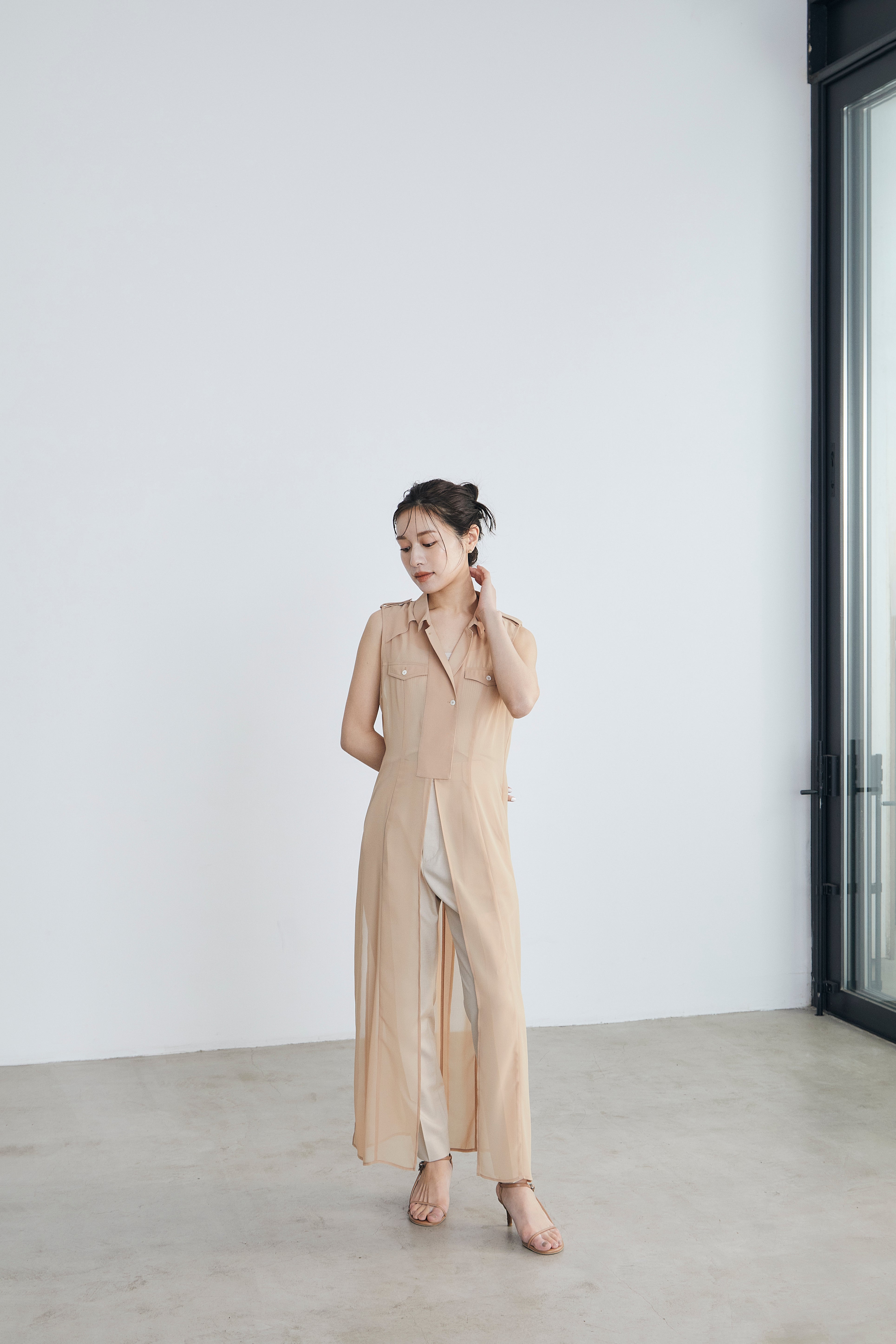 Sheer trench Long gilet