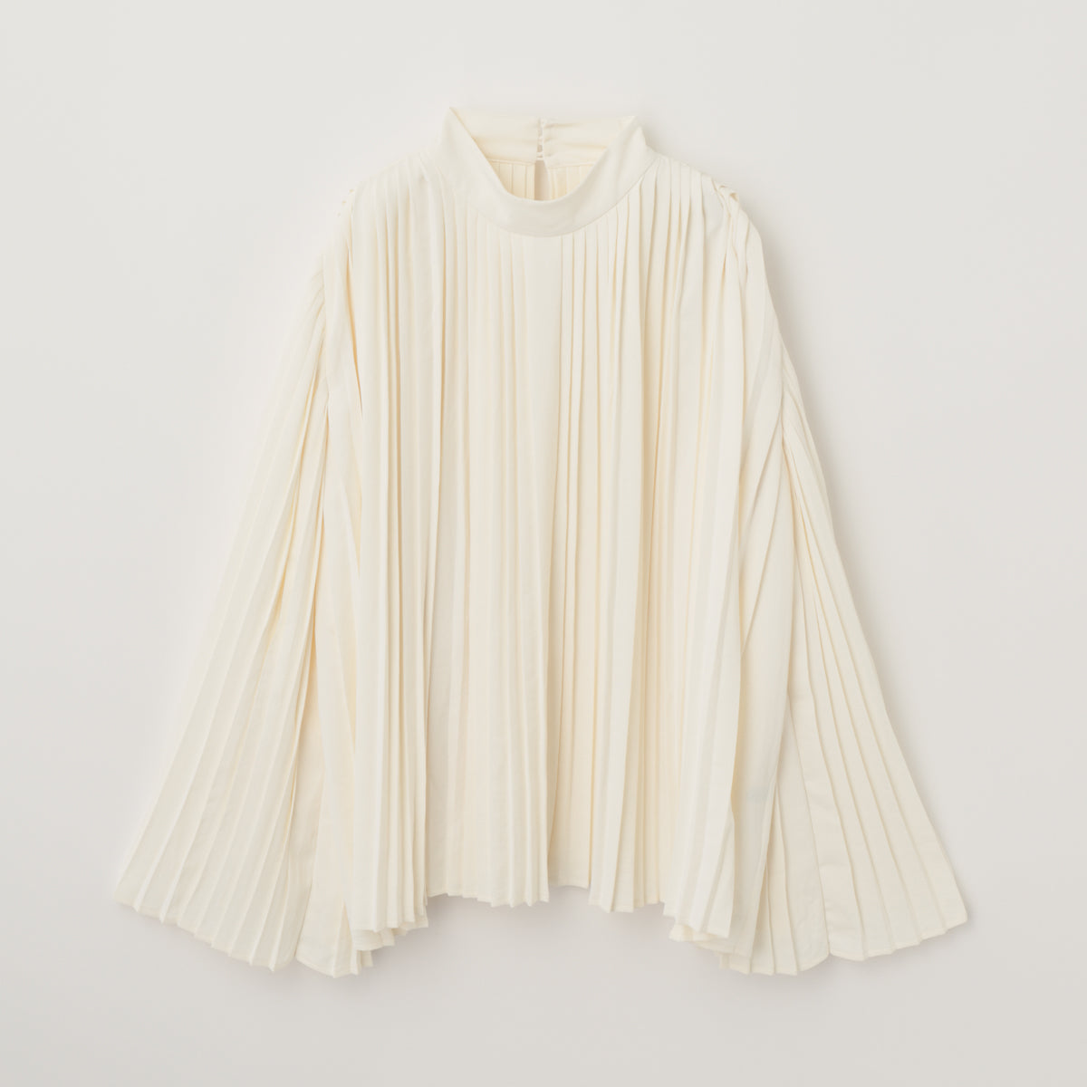 Powder Satin Pleats Cape Blouse – L'AUBE BLANC