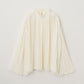 Powder Satin Pleats Cape Blouse