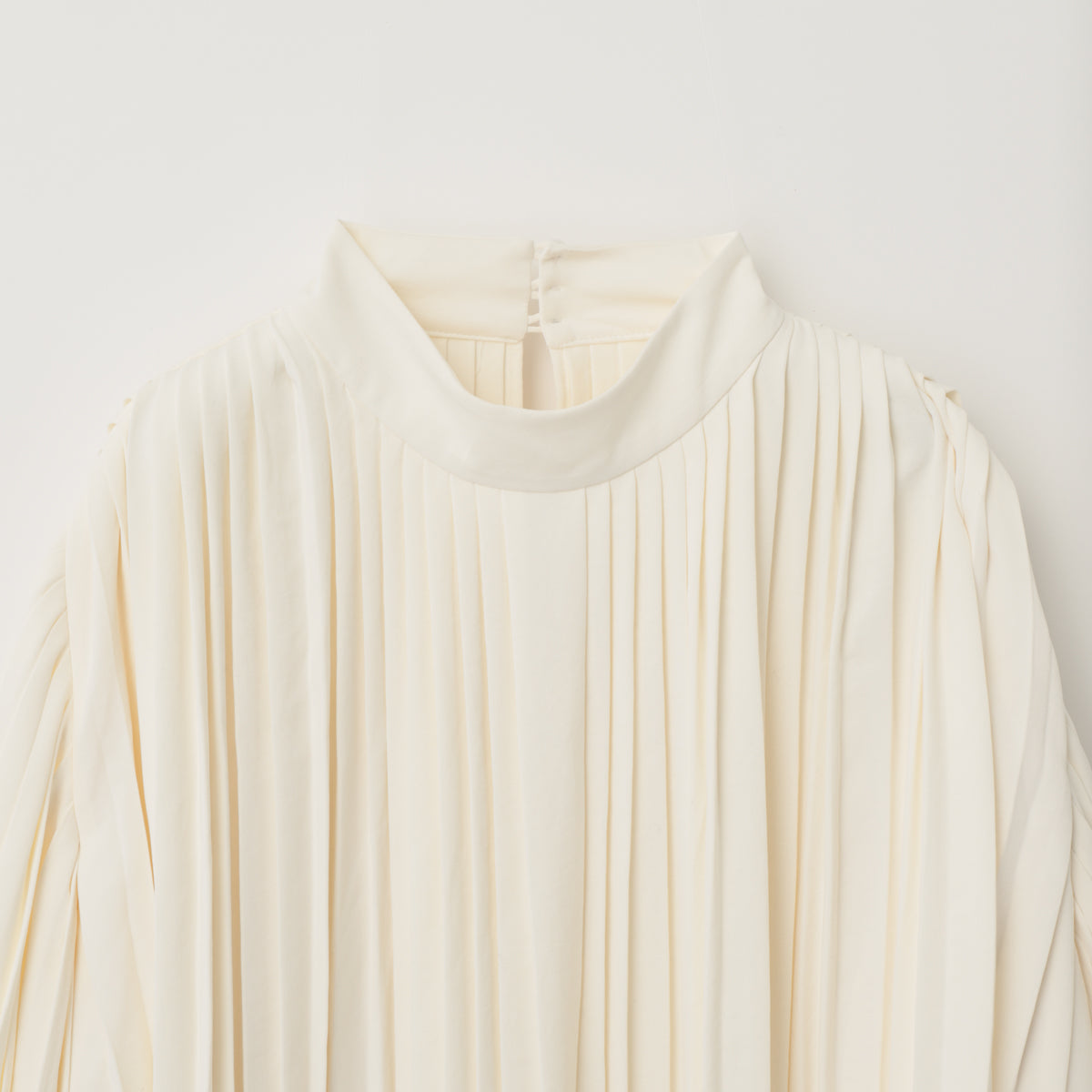 Powder Satin Pleats Cape Blouse