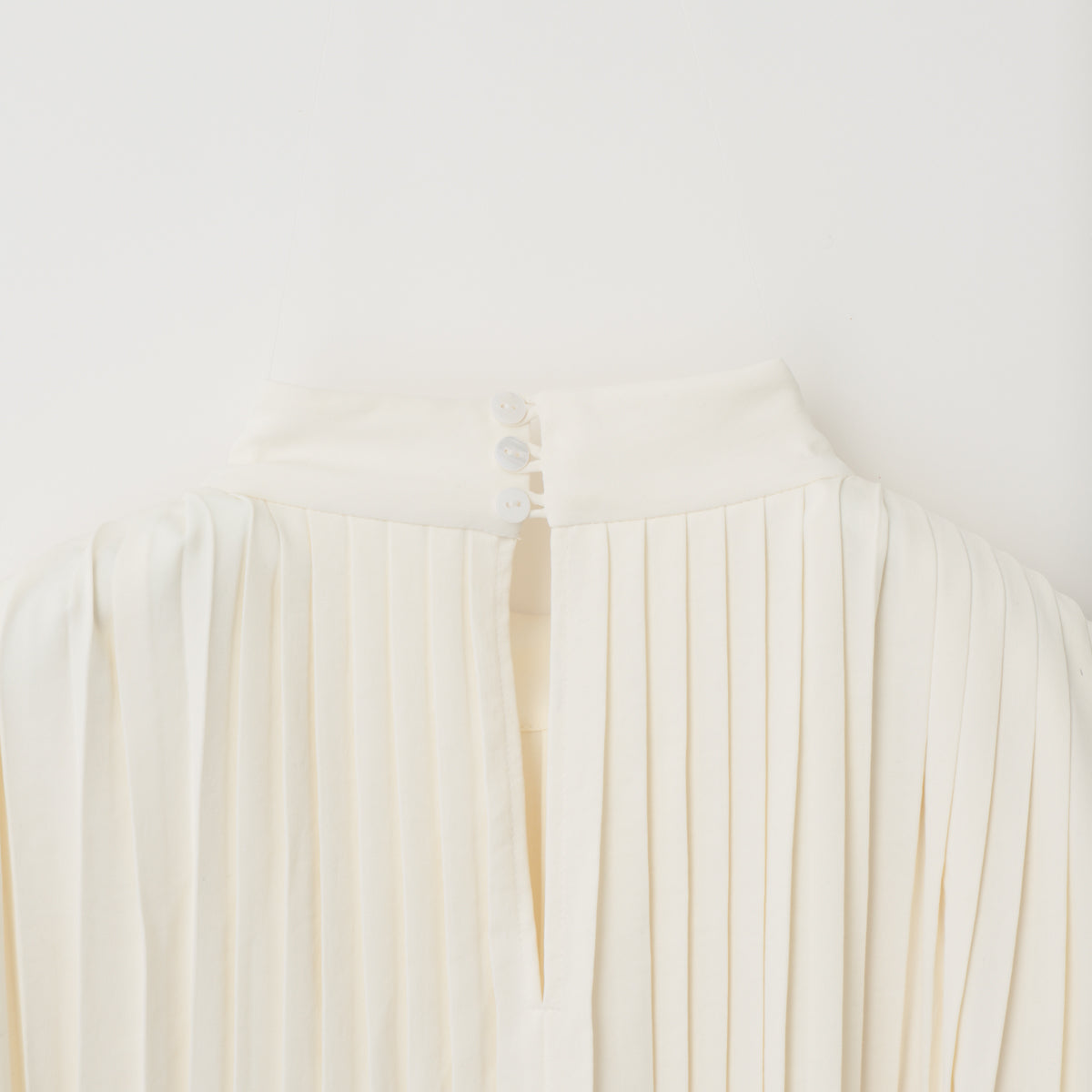 Powder Satin Pleats Cape Blouse