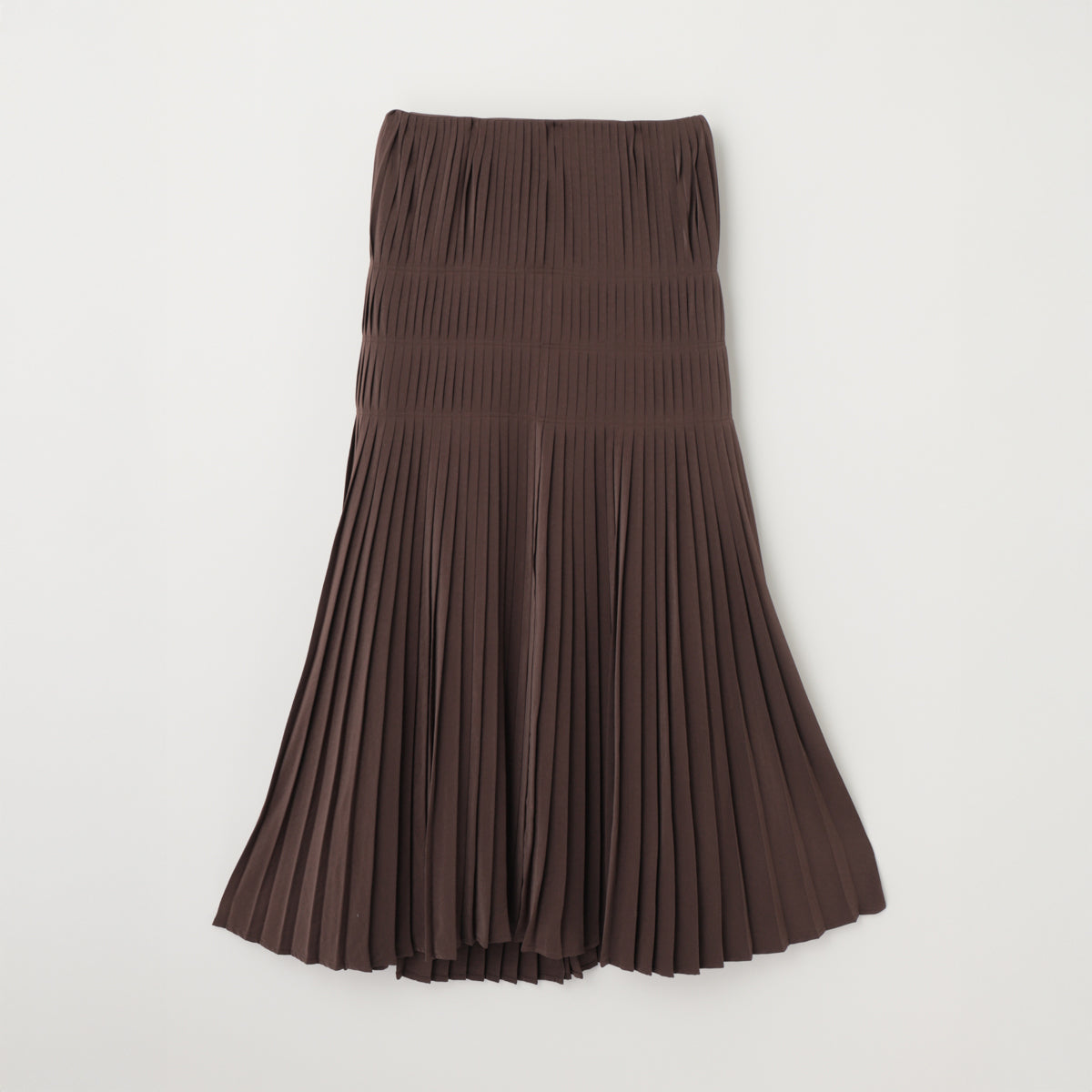 Powder Satin Pleats Tiered Skirt