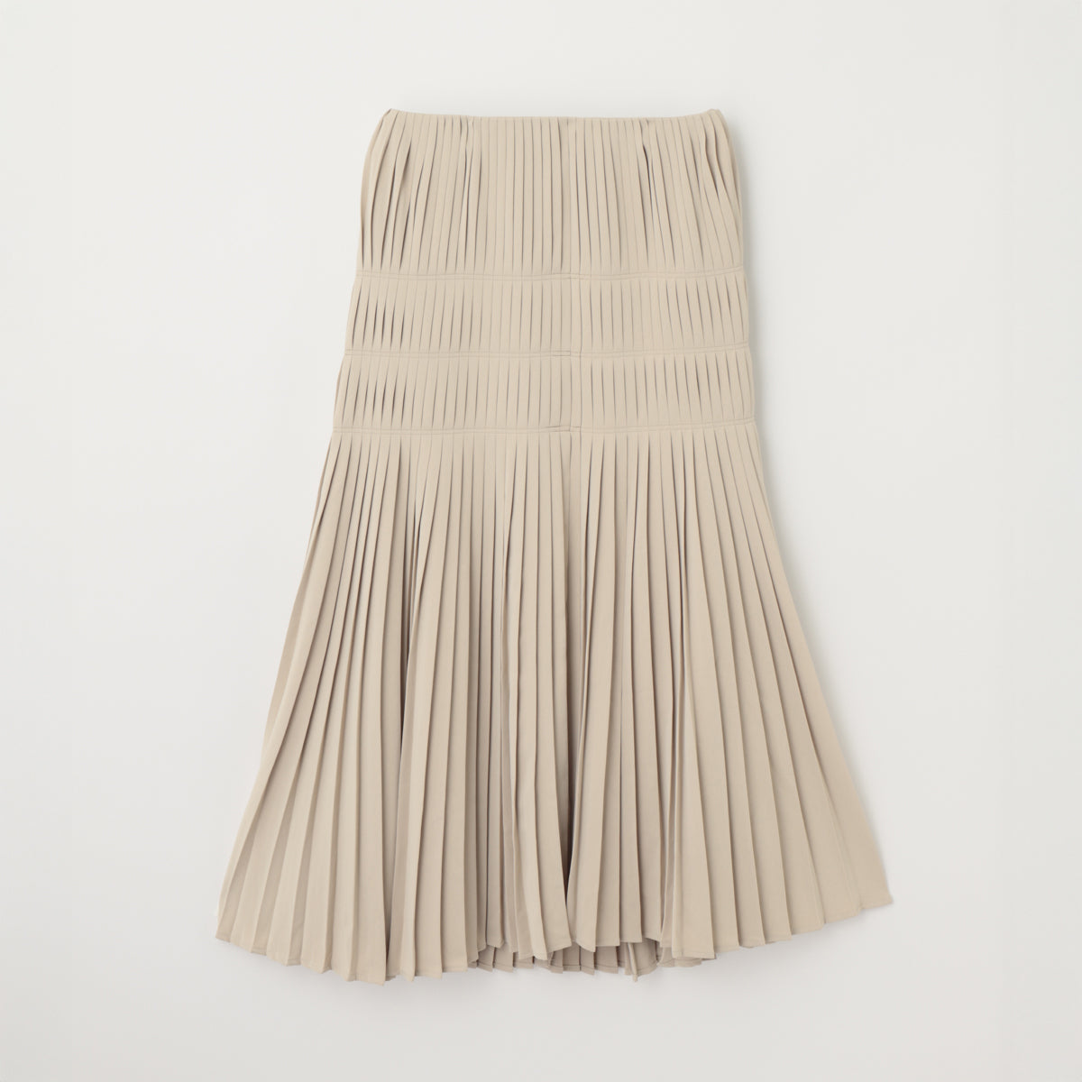 Powder Satin Pleats Tiered Skirt