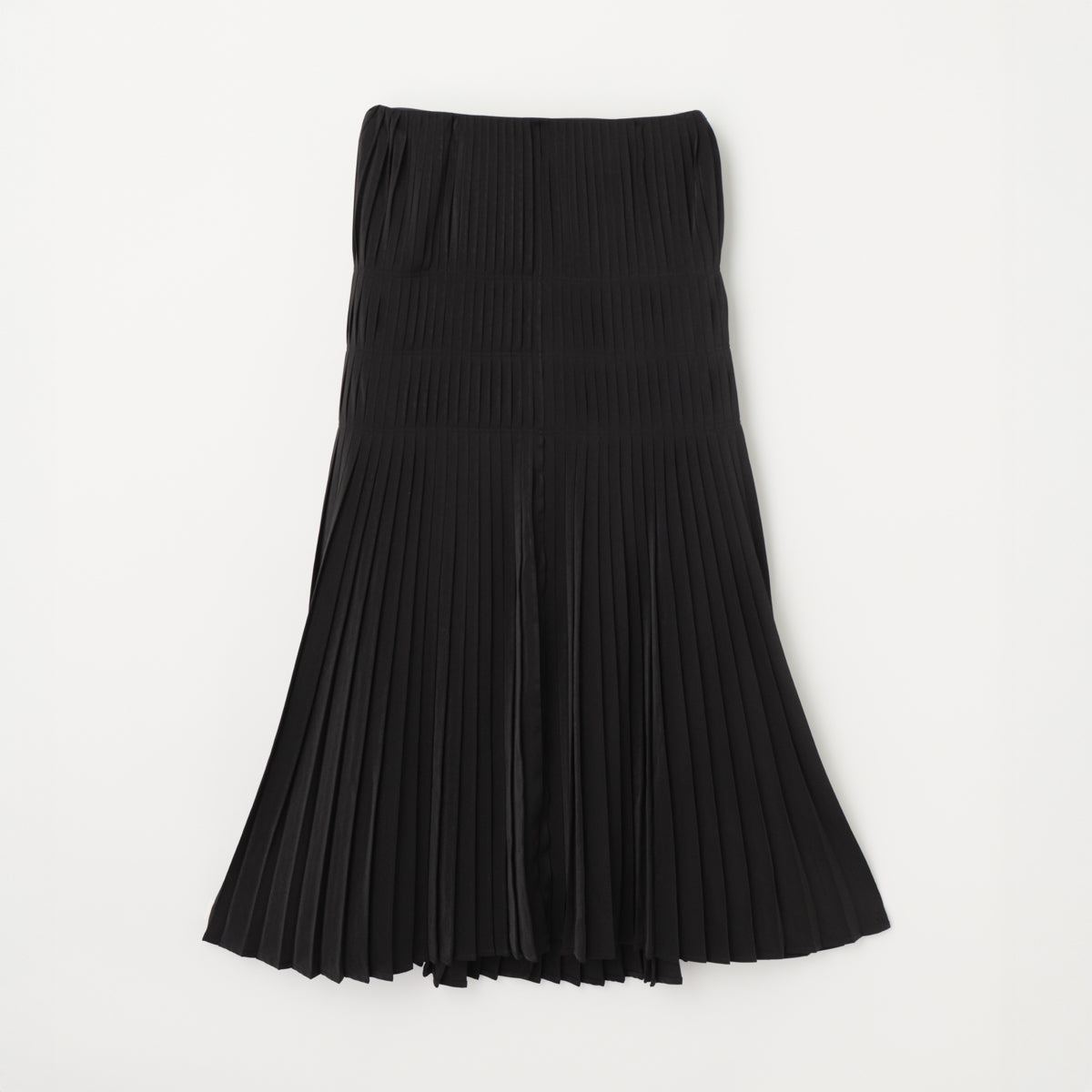 Powder Satin Pleats Tiered Skirt
