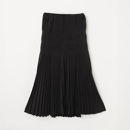 Powder Satin Pleats Tiered Skirt