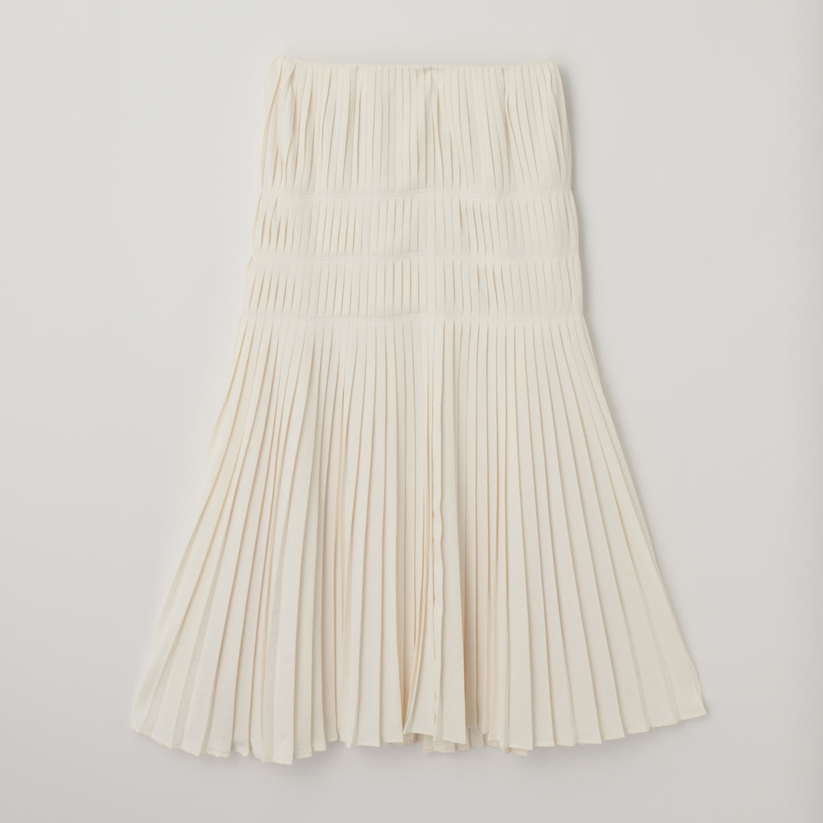 Powder Satin Pleats Tiered Skirt