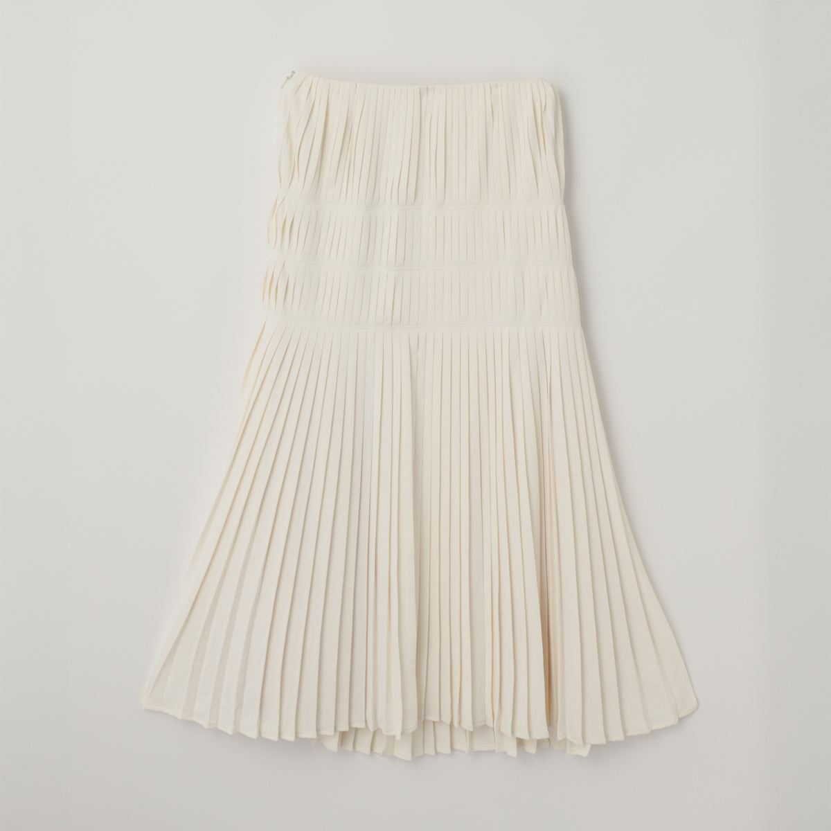 Powder Satin Pleats Tiered Skirt