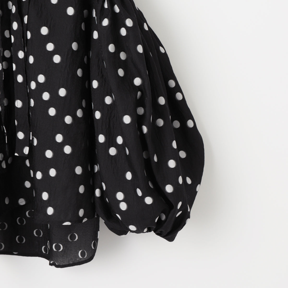 Sheer Polka Dot Ribbon Blouse